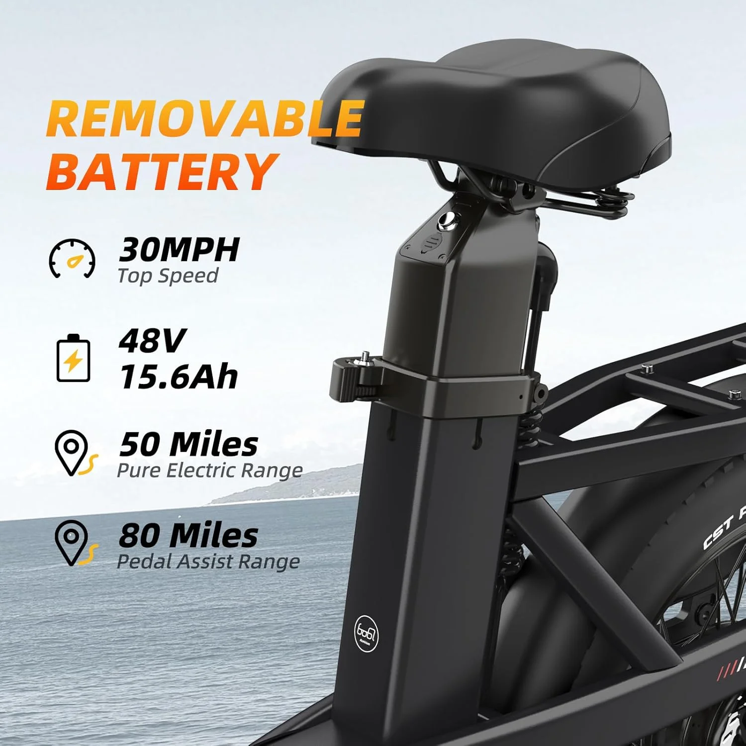 Electric Bike for Adults with 1500W Peak Motor,80Miles Max Range,7 Speed Gear,750WH Detachable Battery,Folding Ebike with 20'' Fat Tire,Full Suspension UL Certificated Bicycle - Image 9