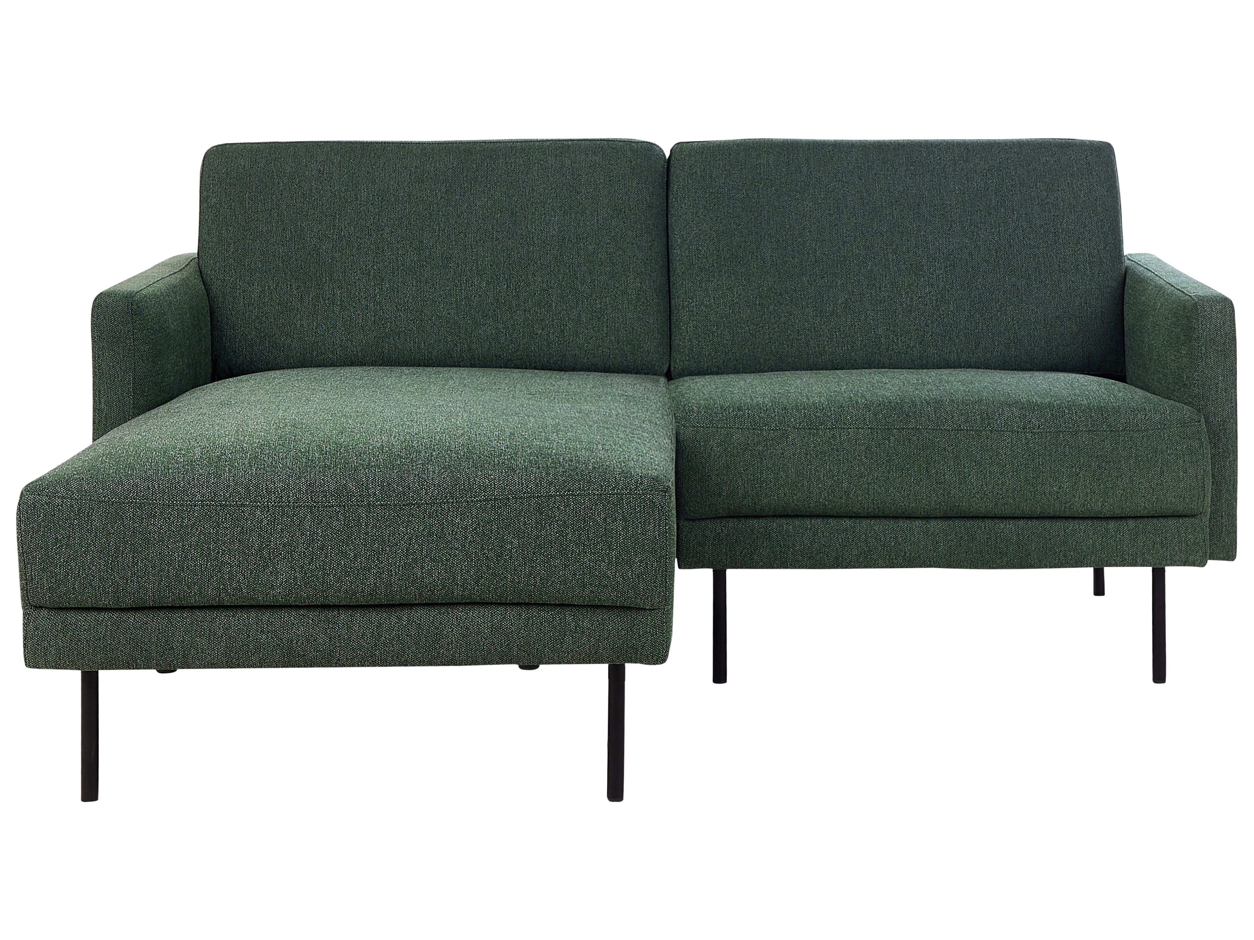 Corner Sofa 2 Seater BREDA Fabric Dark Green Right Hand