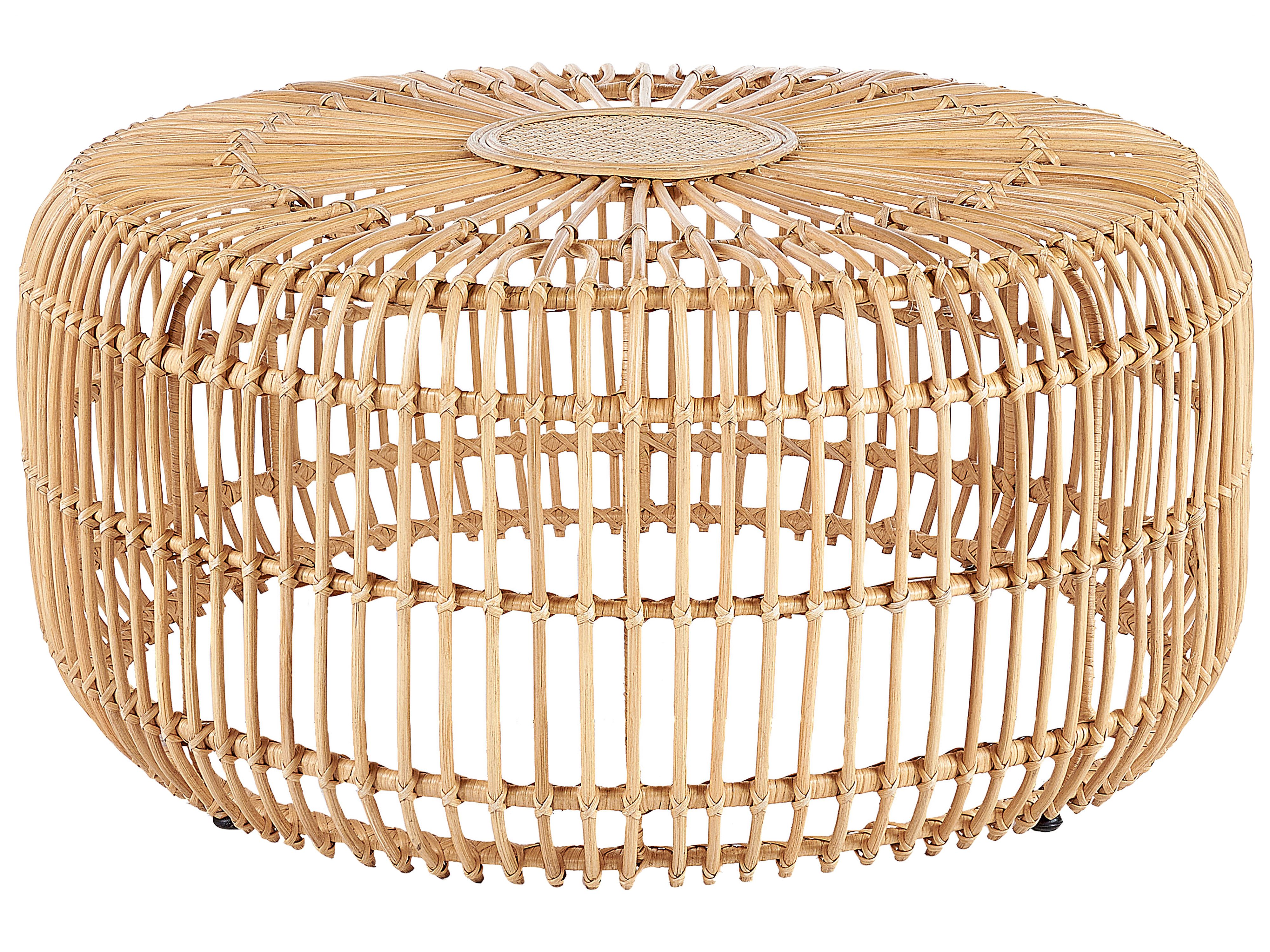 Garden Coffee Table RANDAZZO 85 cm 85 cm Rattan Light Brown
