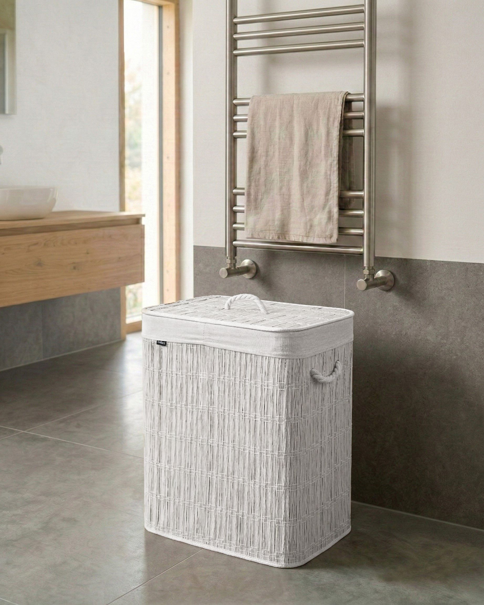 Laundry Basket ARRAIAS Fabric White 100 L