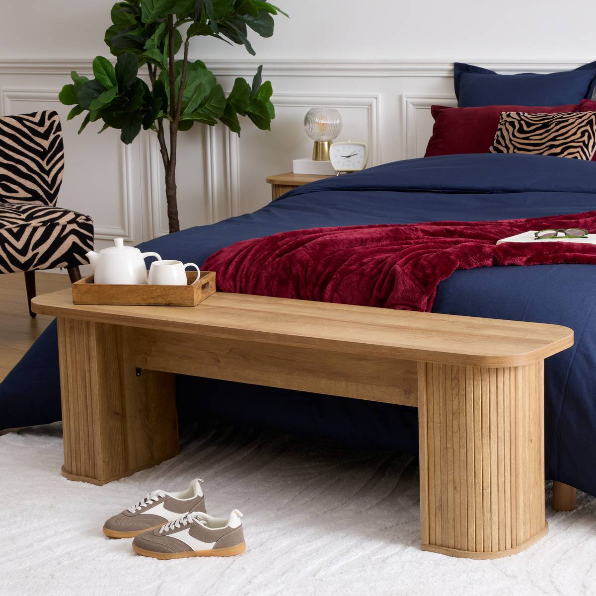 Bench "Colva" Beige, 1 seat