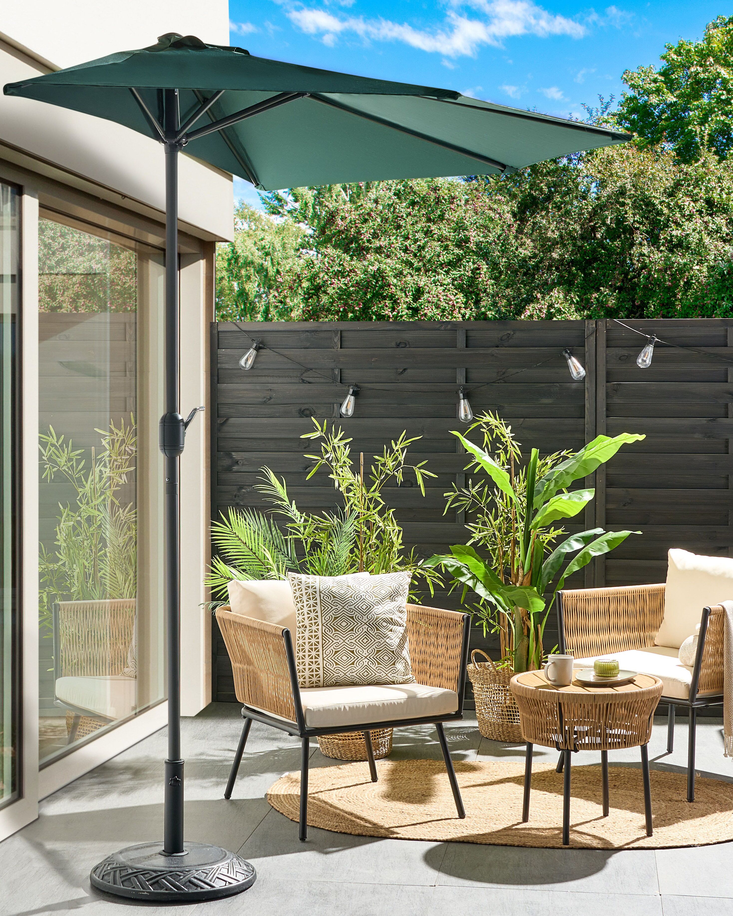 Half-Round Parasol 270 cm GALATI Green