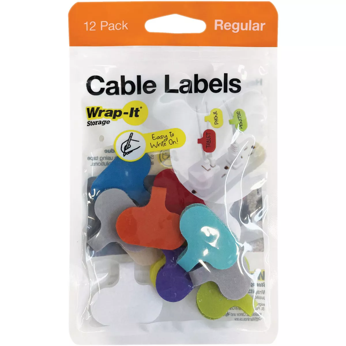 Wrap-It Storage Regular Multi-Color Cable Labels (12-Pack)