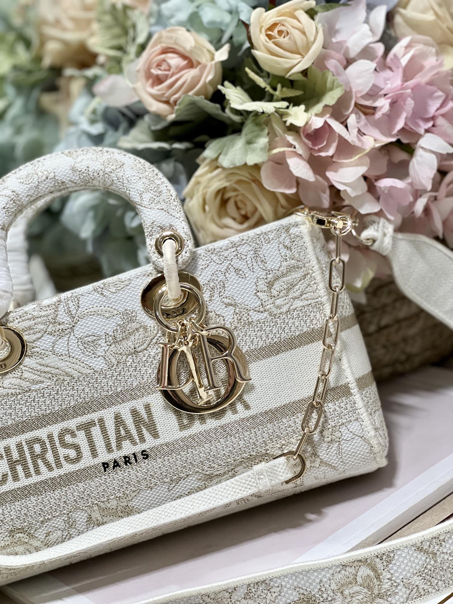 Medium Lady D-Joy Bag Beige For Women 10in/26cm1:1High-quality replica