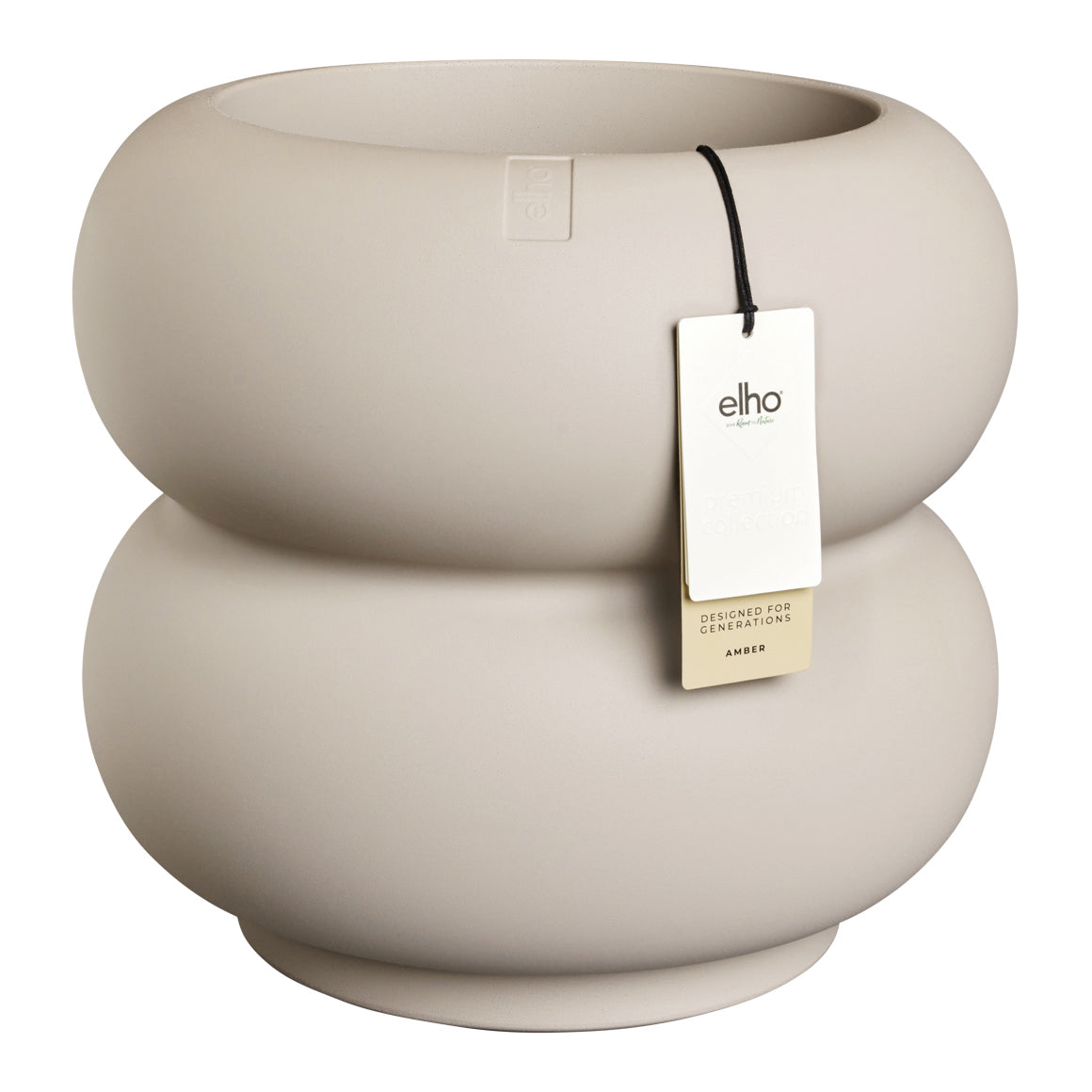 Elho Amber Roll Low 43 - Balanced beige - Ø 43 x H 40 cm - Binnen en B