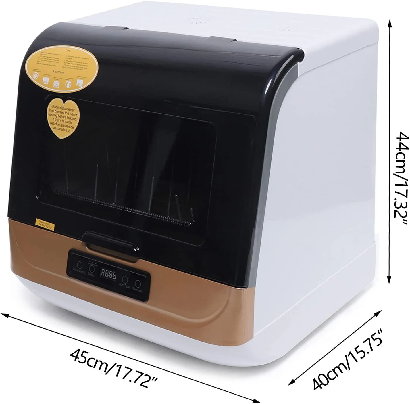 1200W Kitchen Countertop Dishwasher, Portable Mini Dishwashe 360�� Streak-Free Deep Cleaning, 4 Washing Programs Automatic Dish Washing Machine for Home, Apartment, Black