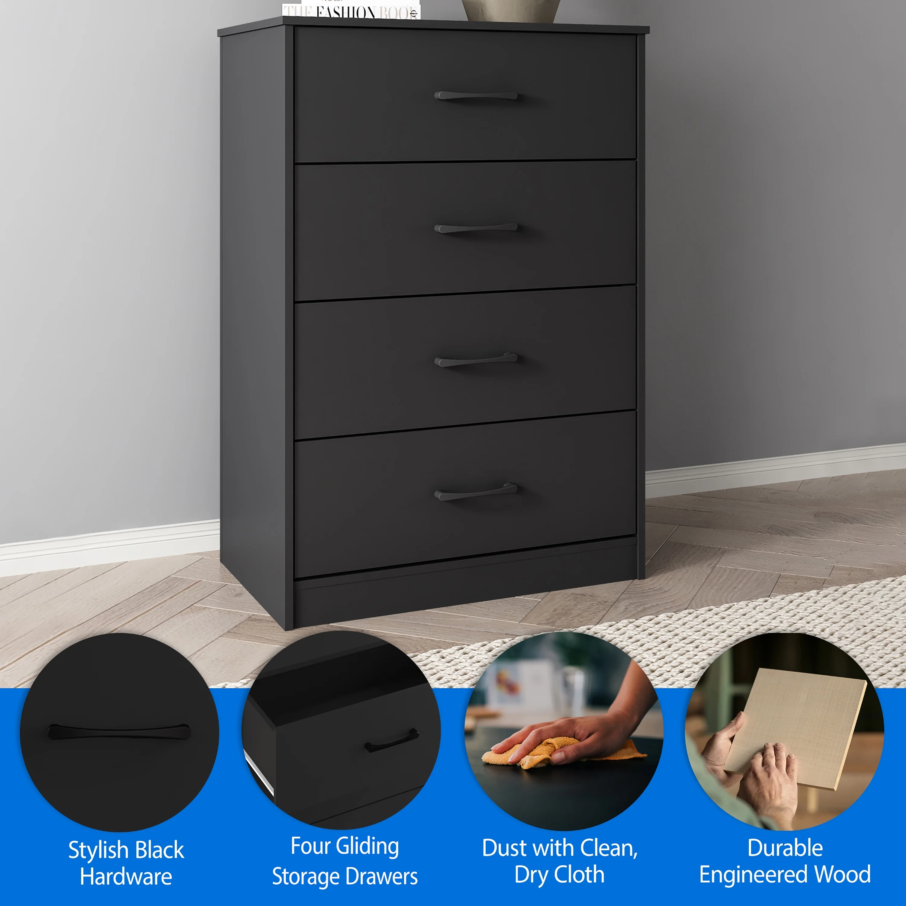 Mainstays Ardent 4 Drawer Dresser, Euro Oak - Image 53