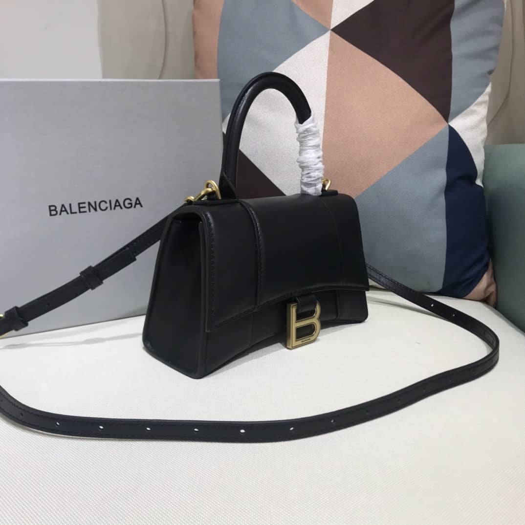 Balenciaga Hourglass Leather Top Handle Replica Bag - Replicaclubs