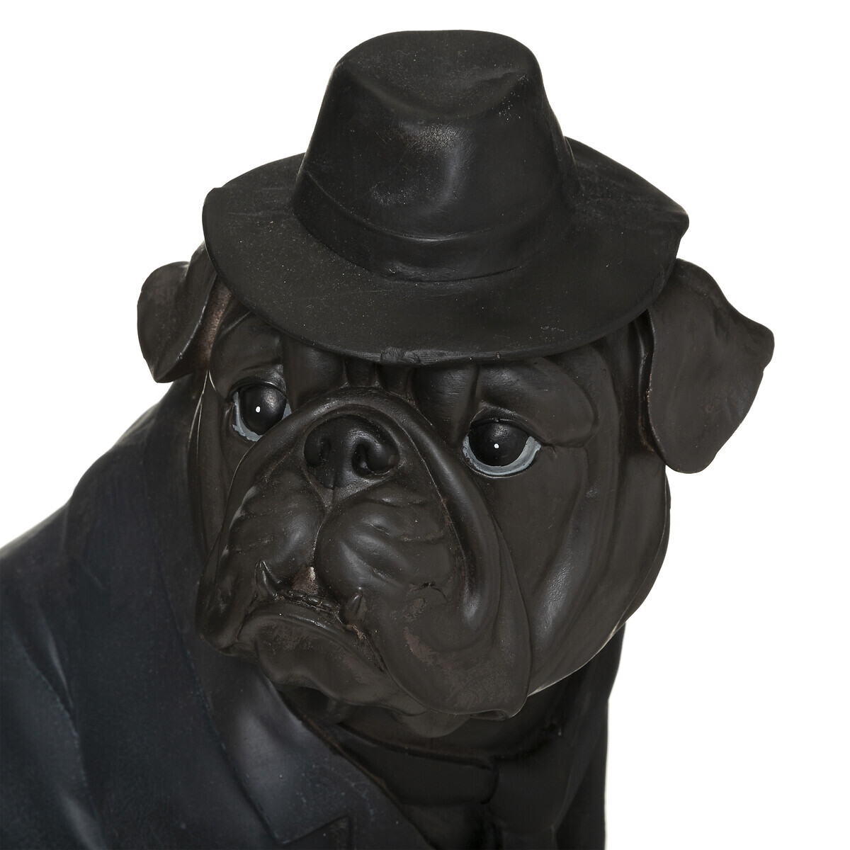 Statue sitting dog hat Black, H.45 cm