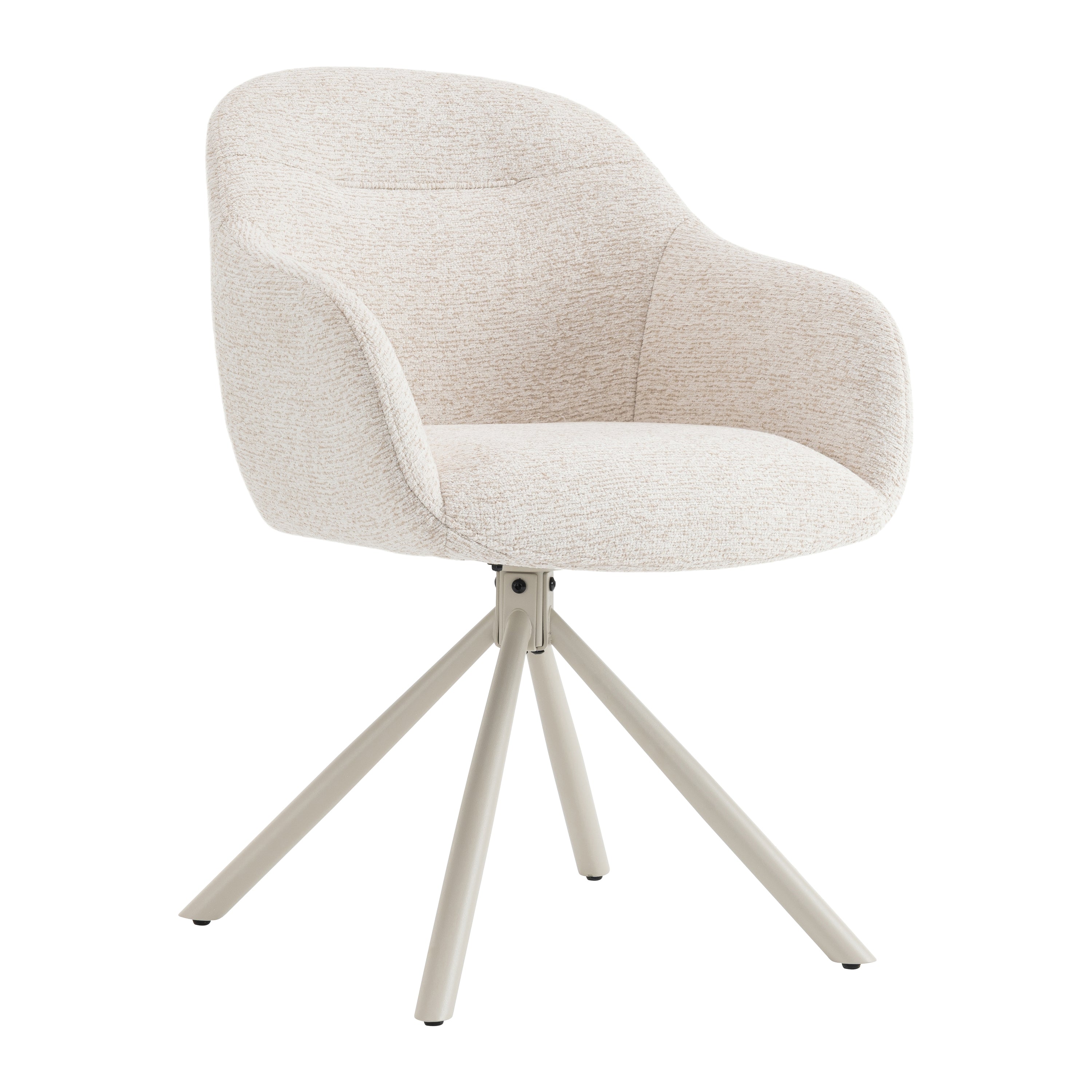 Blokker Hush Eetkamerstoel - Chenille - Beige / Beige
