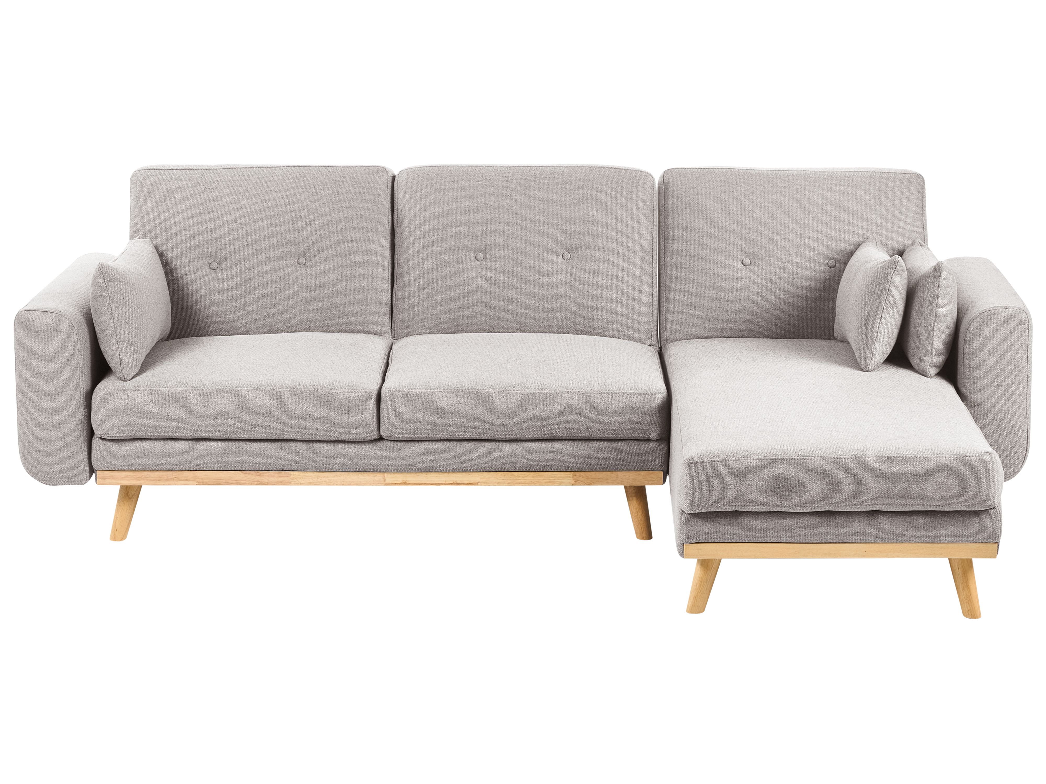 Corner Sofa Bed 3 Seater KAARINA Fabric Grey Left Hand