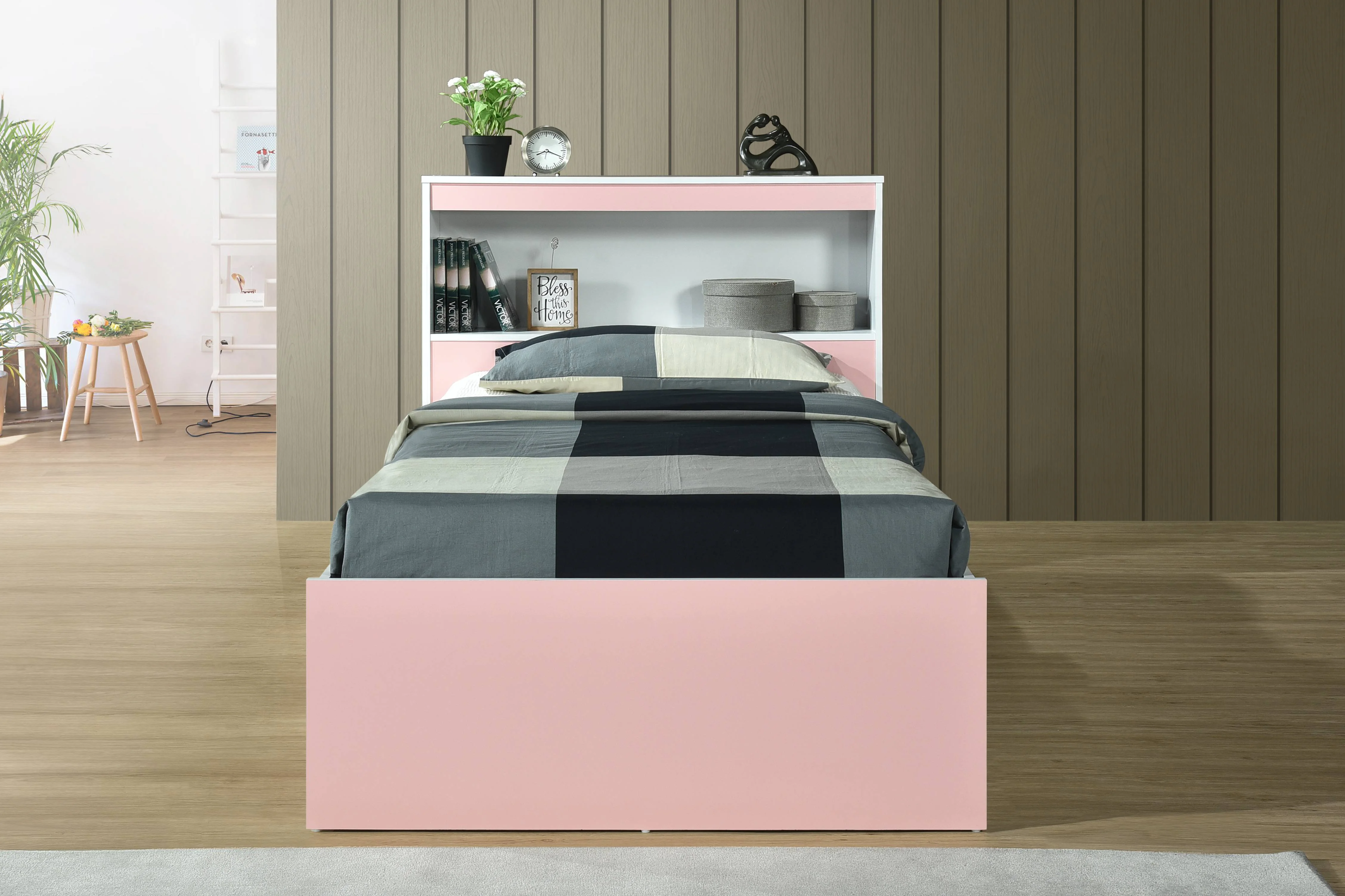 Hodedah Twin-Size Captain Bed with 3-Drawers and Headboard in White - Image 20