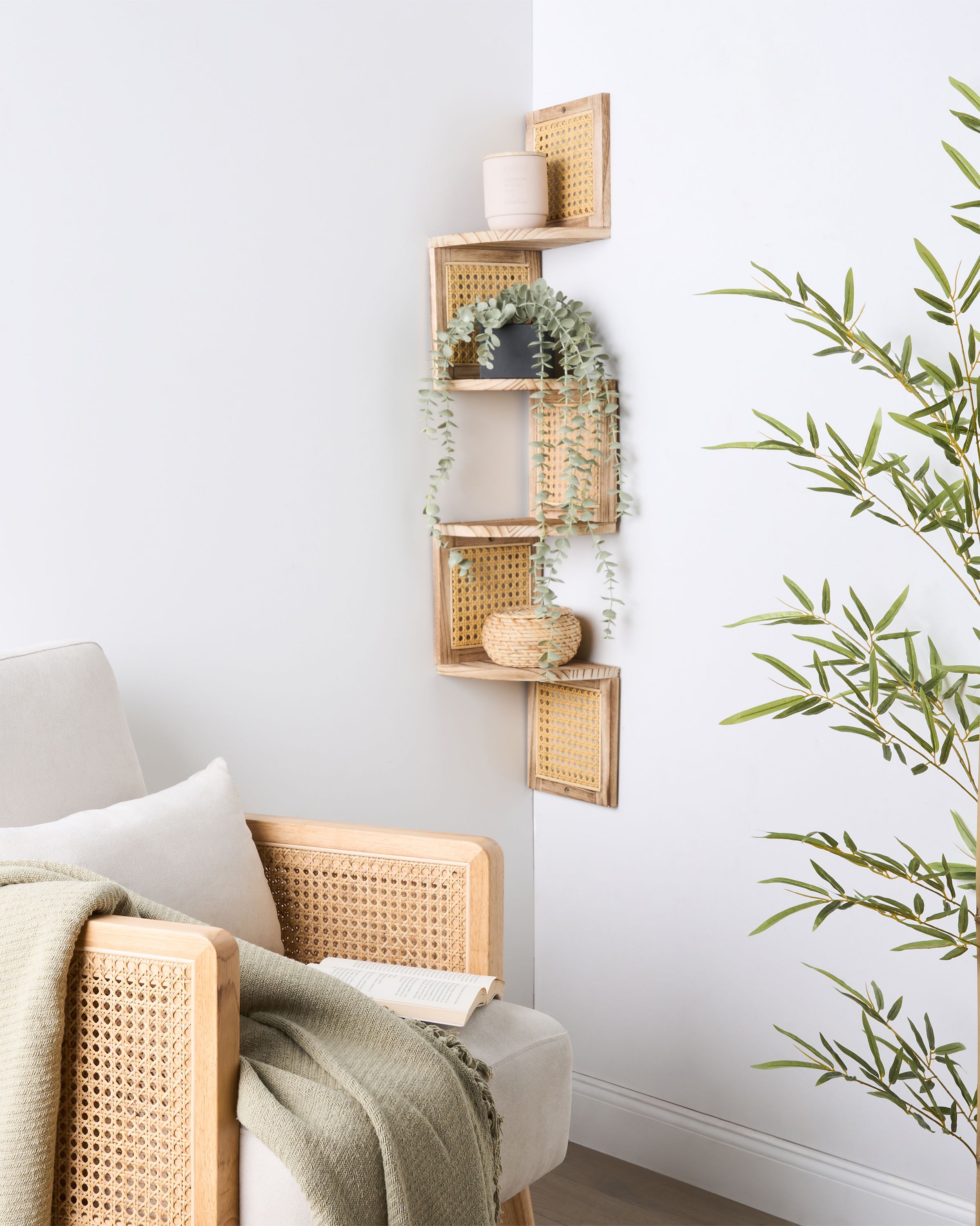 4 Tier Shelving Unit ALDER Paulownia Wood 101 cm Light Brown