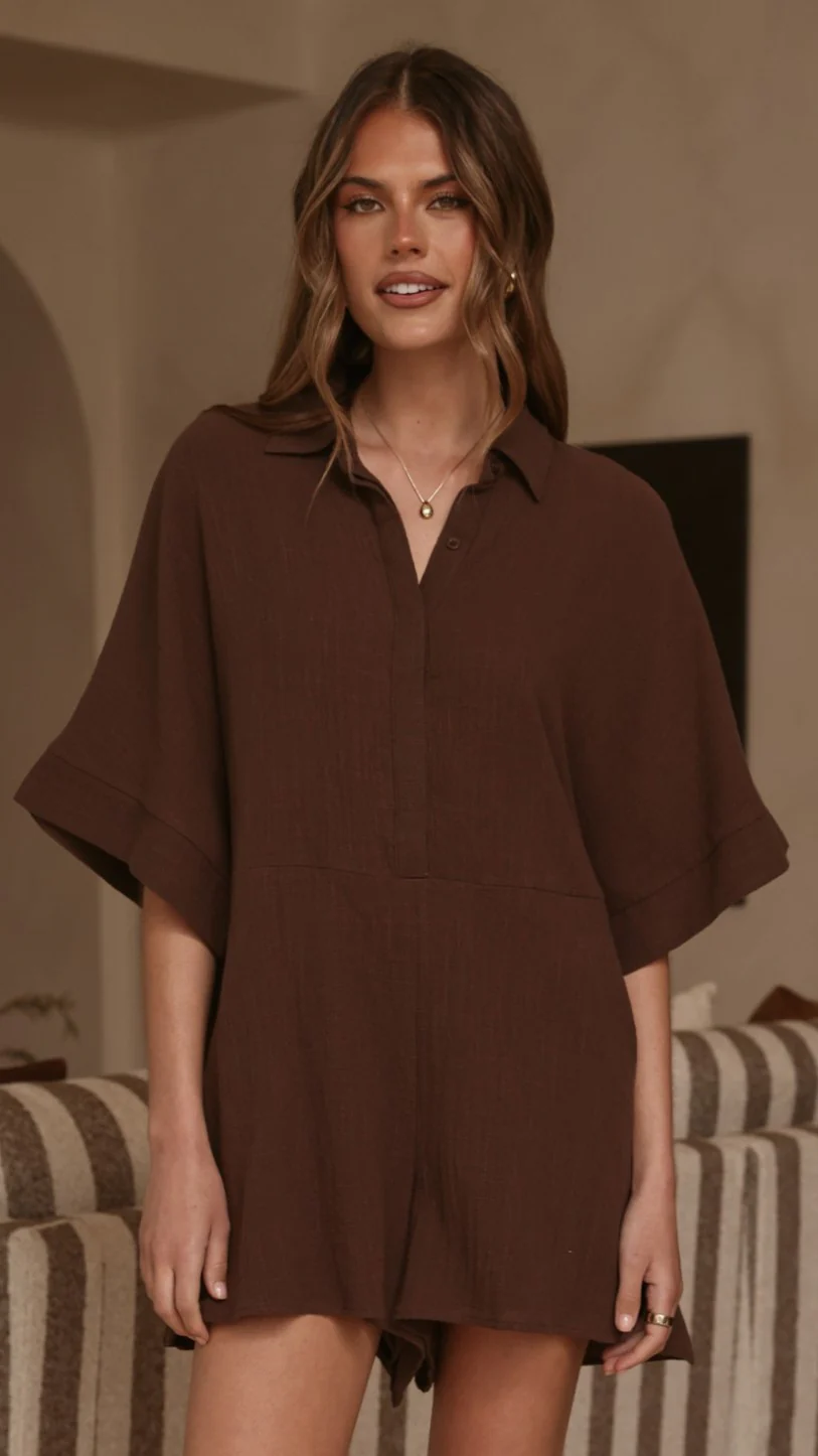 Vern Playsuit - Chocolate