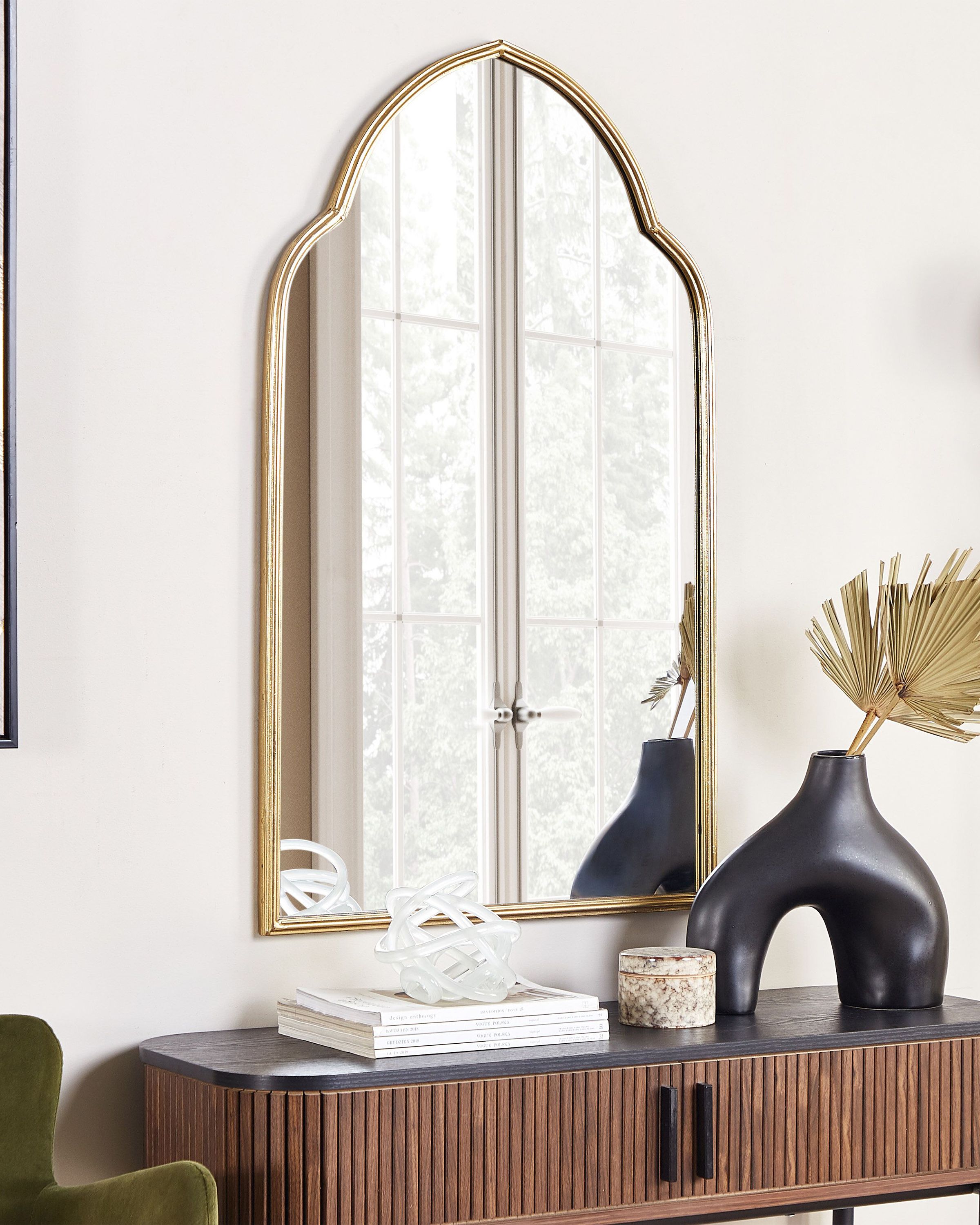 Wall Mirror ACONCHI 58 cm 100 cm Metal Gold