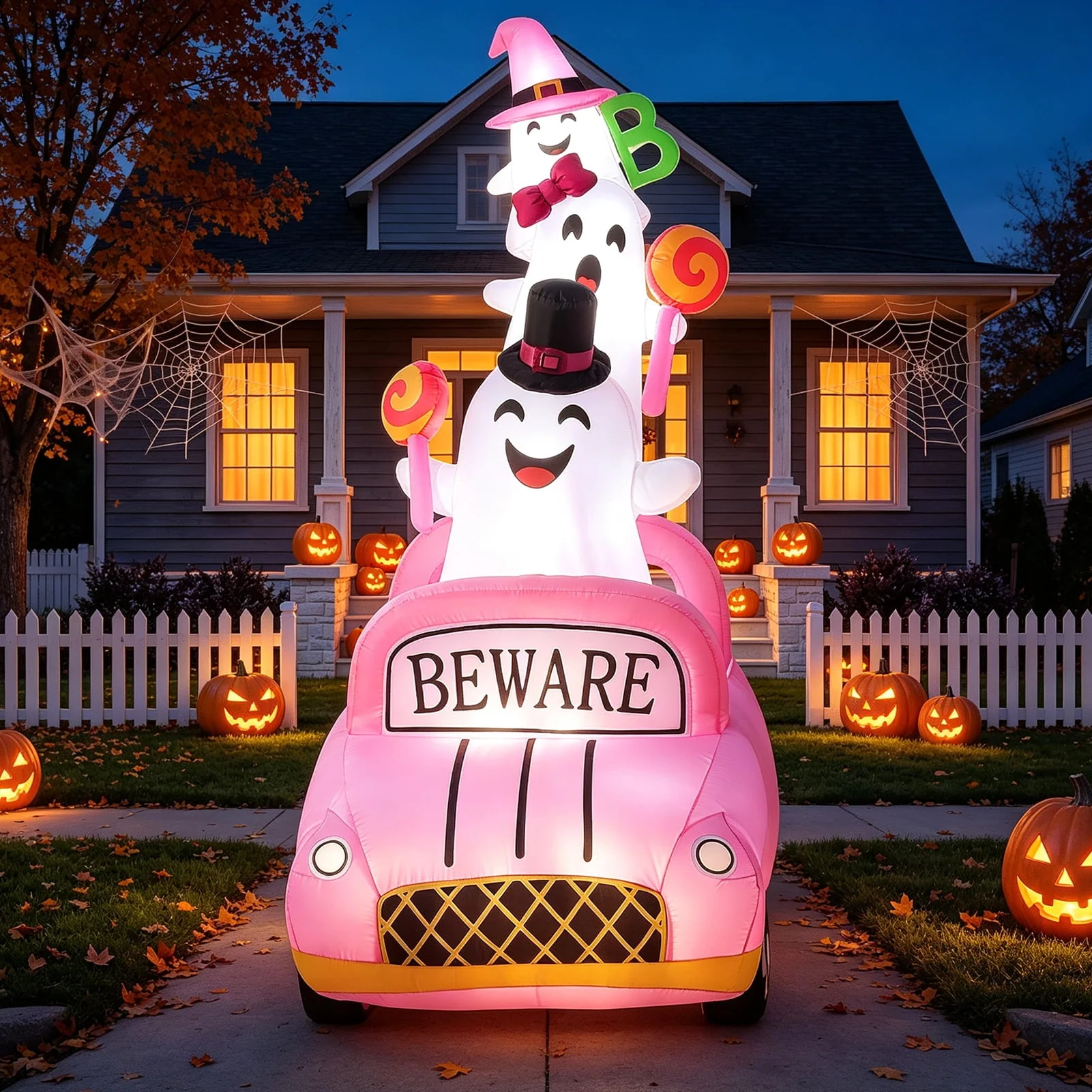 Ayieyill 8.5FT Halloween Inflatables Pumpkin Ghost Family with Built-in LED Lights, Halloween Blow up Yard Decorations - Image 2 Ayieyill 8.5FT Halloween Inflatables Pumpkin Ghost Family with Built-in LED Lights, Halloween Blow up Yard Decorations - Image 2