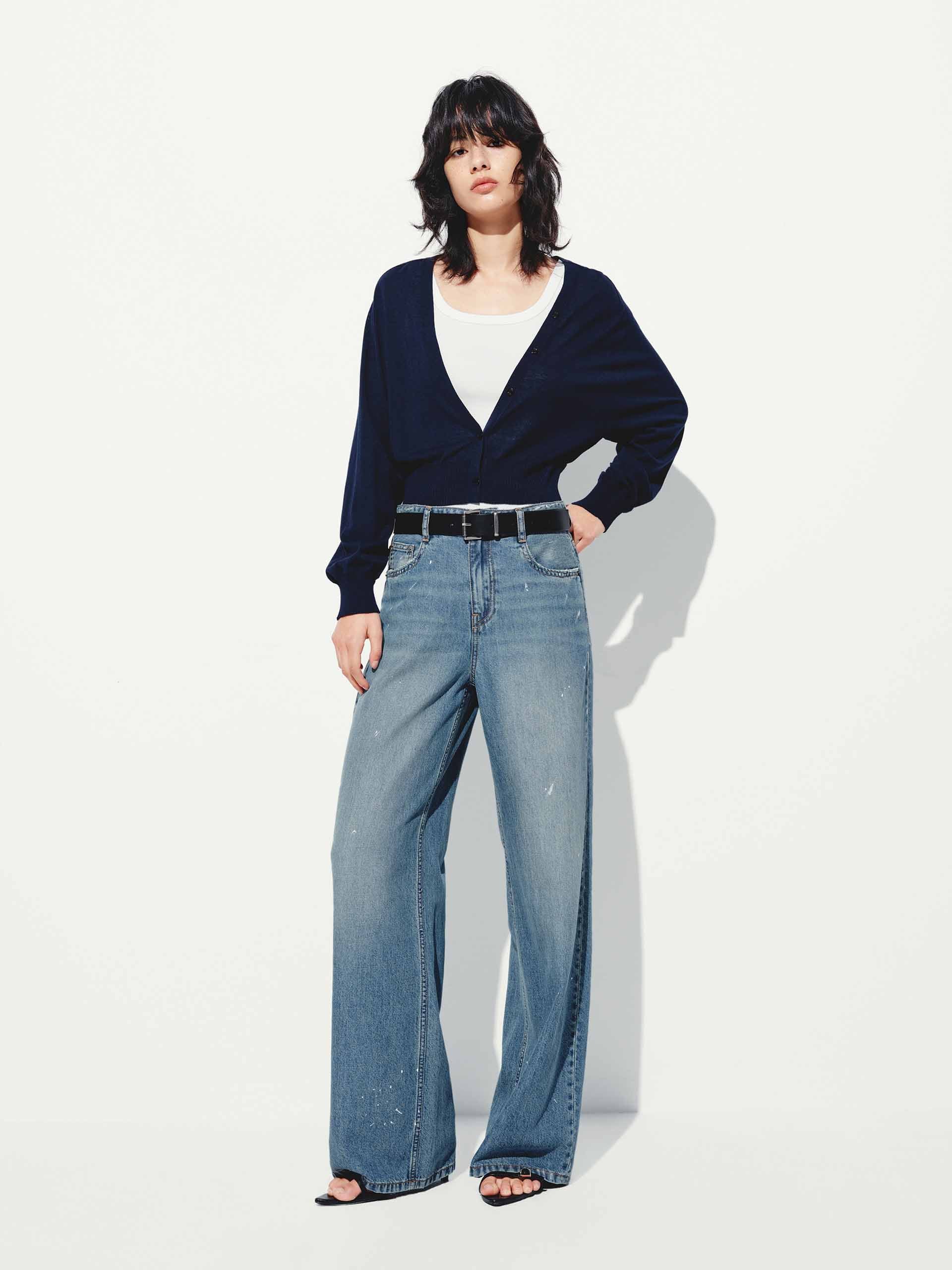Ink-splashed Straight Jeans