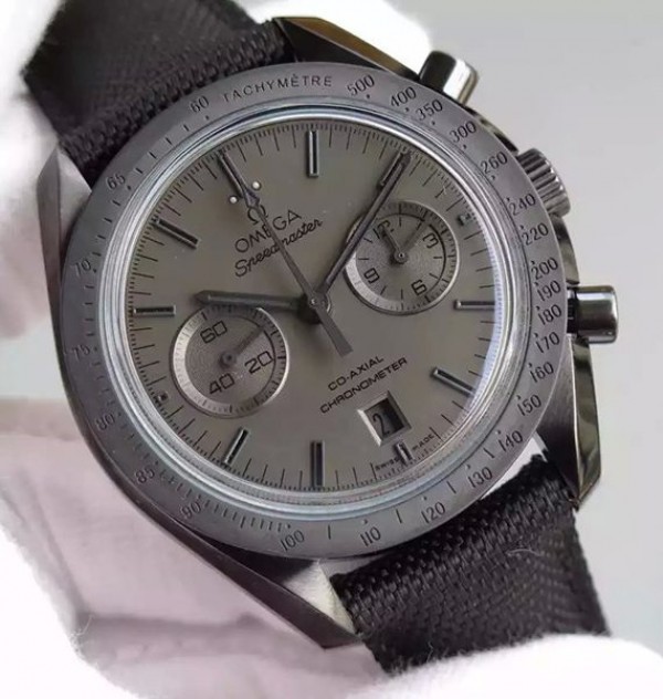 Replica Omega Speedmaster Moonwatch PVD Chrono Black Dial Nylon Strap A9300 - Elite Watch Atelier