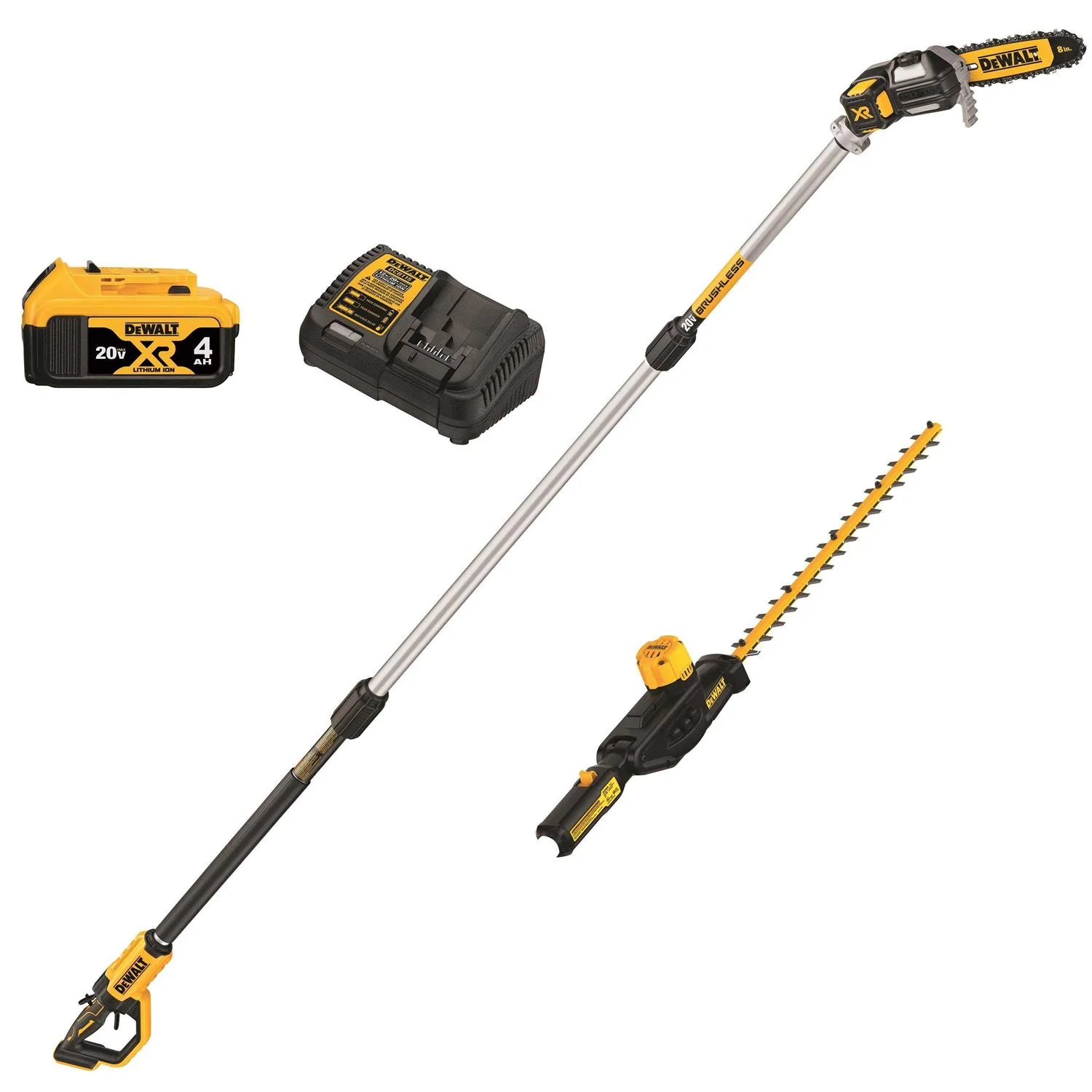 Dewalt 20V MAX Cordless Pole Saw And Pole Hedge Trimmer Combo Kit, 8 in Bar - DCKO86M1 (DCPS620/DCPH820) Dewalt 20V MAX Cordless Pole Saw And Pole Hedge Trimmer Combo Kit, 8 in Bar - DCKO86M1 (DCPS620/DCPH820)
