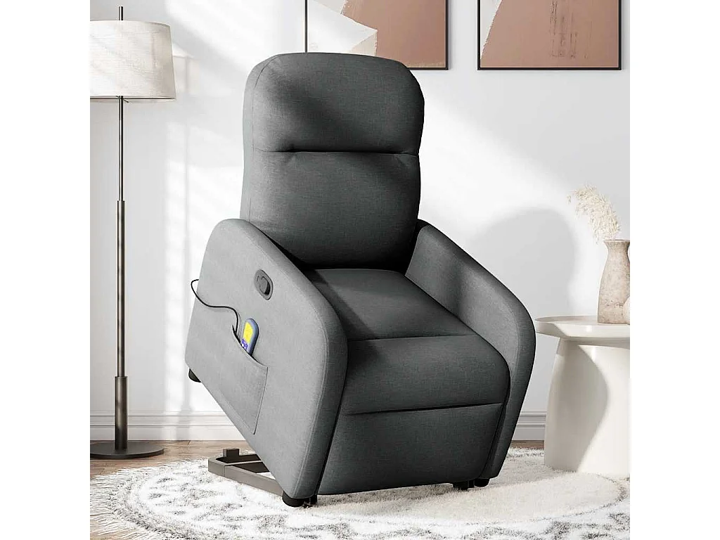 Fauteuil inclinable-Chaise de relax-Fauteuil de Massage Gris foncé Tissu SHL4502