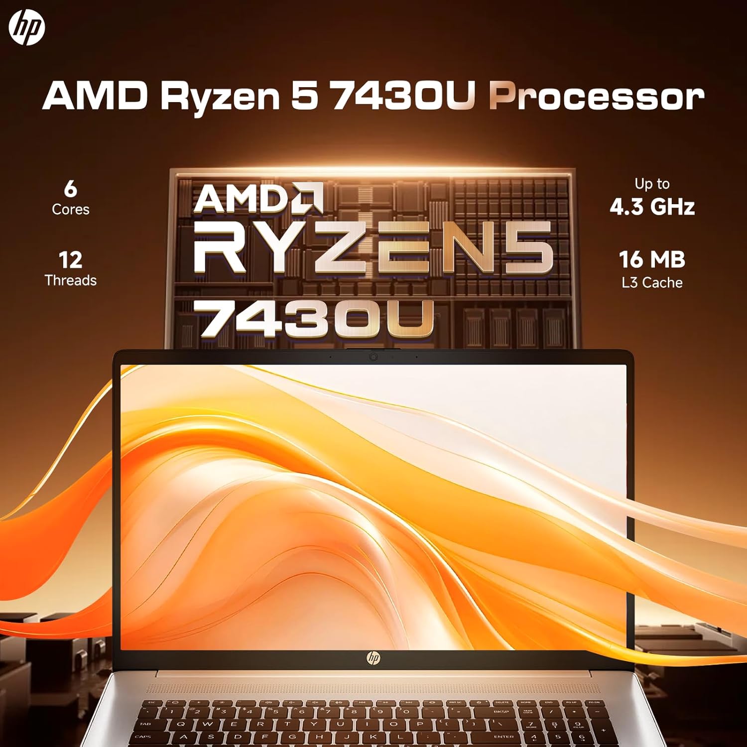 HP 2026 17 inch Touchscreen Laptop, Windows 11 Pro, Copilot AI, AMD Ryzen 5 7430U, 17.3