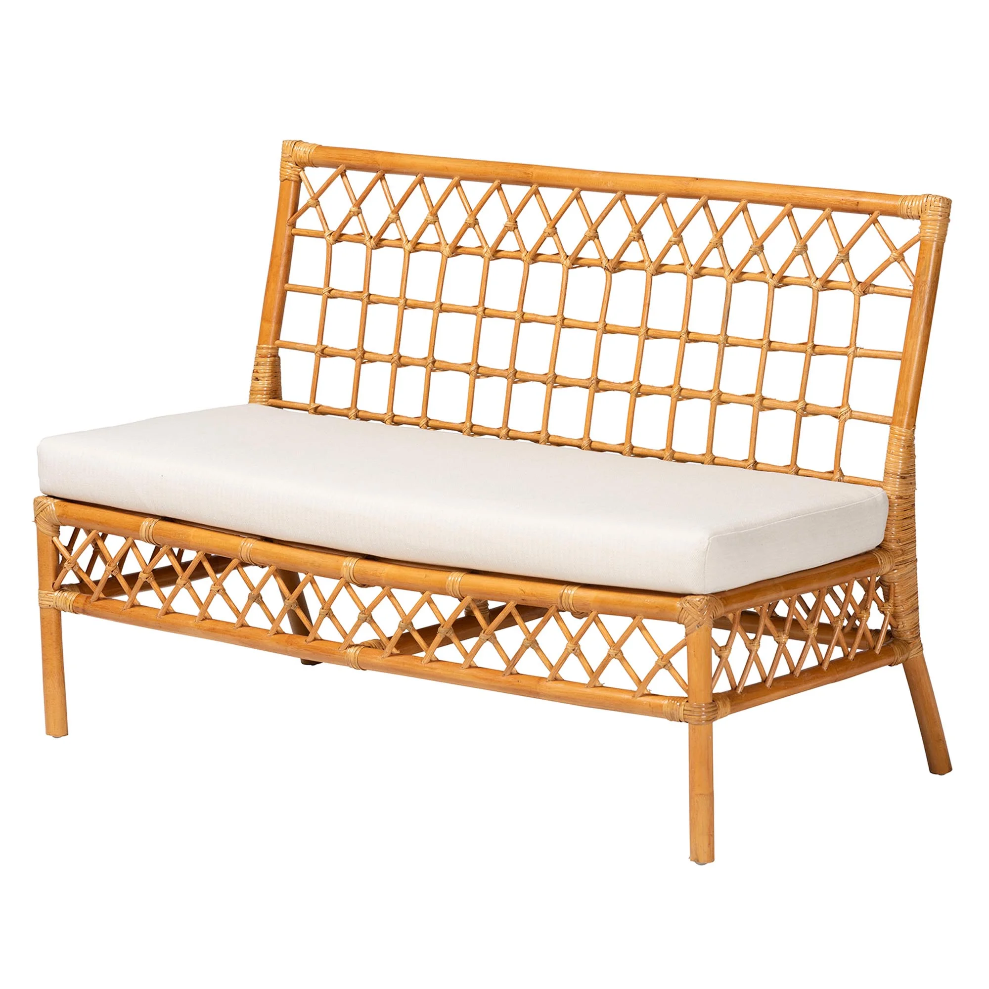 bali & pari Capella Boho Dining Bench, One Size, Light honey