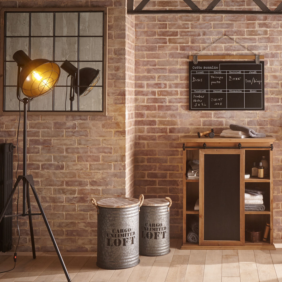 Chests "Loft", Set of 3 Grey Metal