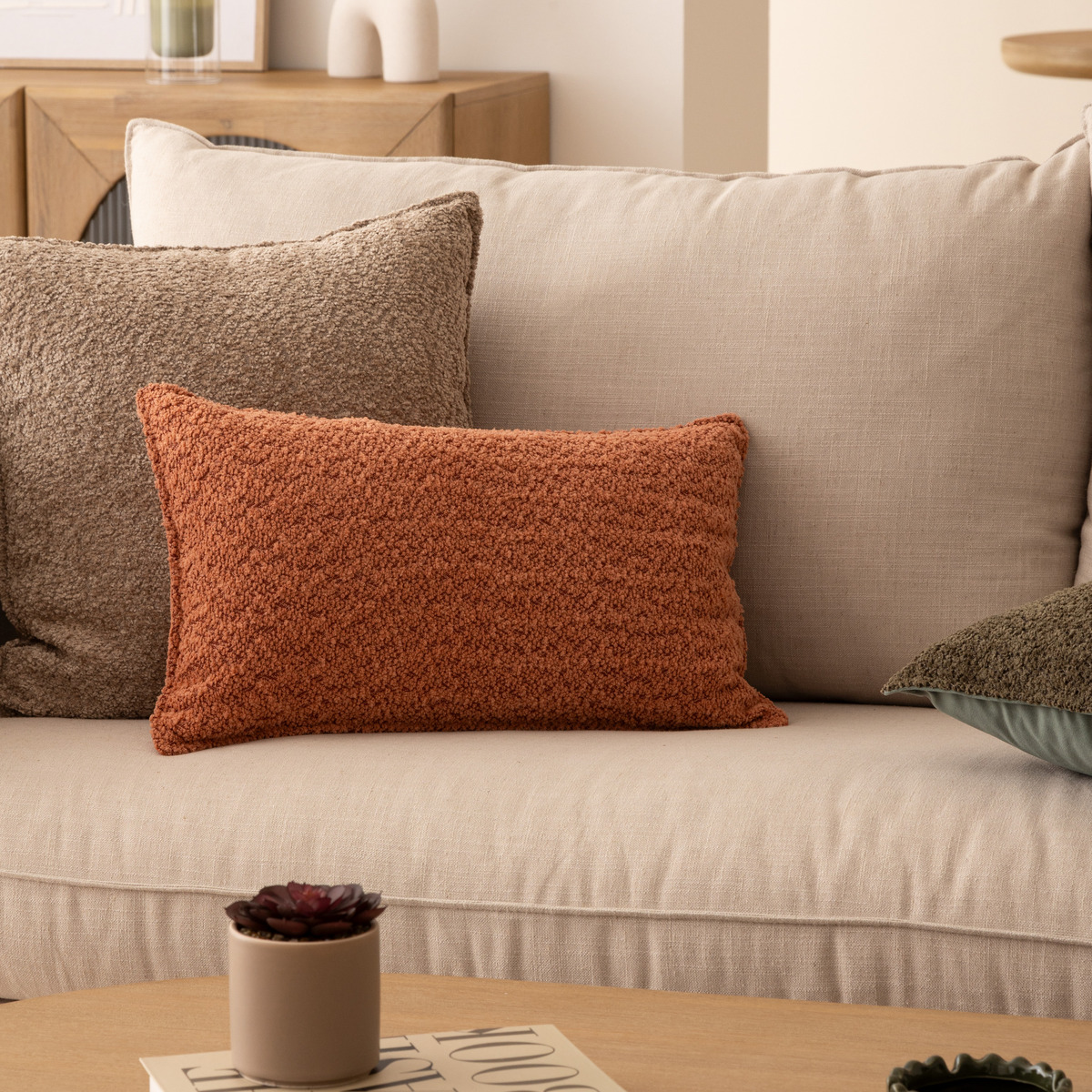 Terry cushion "Saona" Terracotta, 30x50 cm