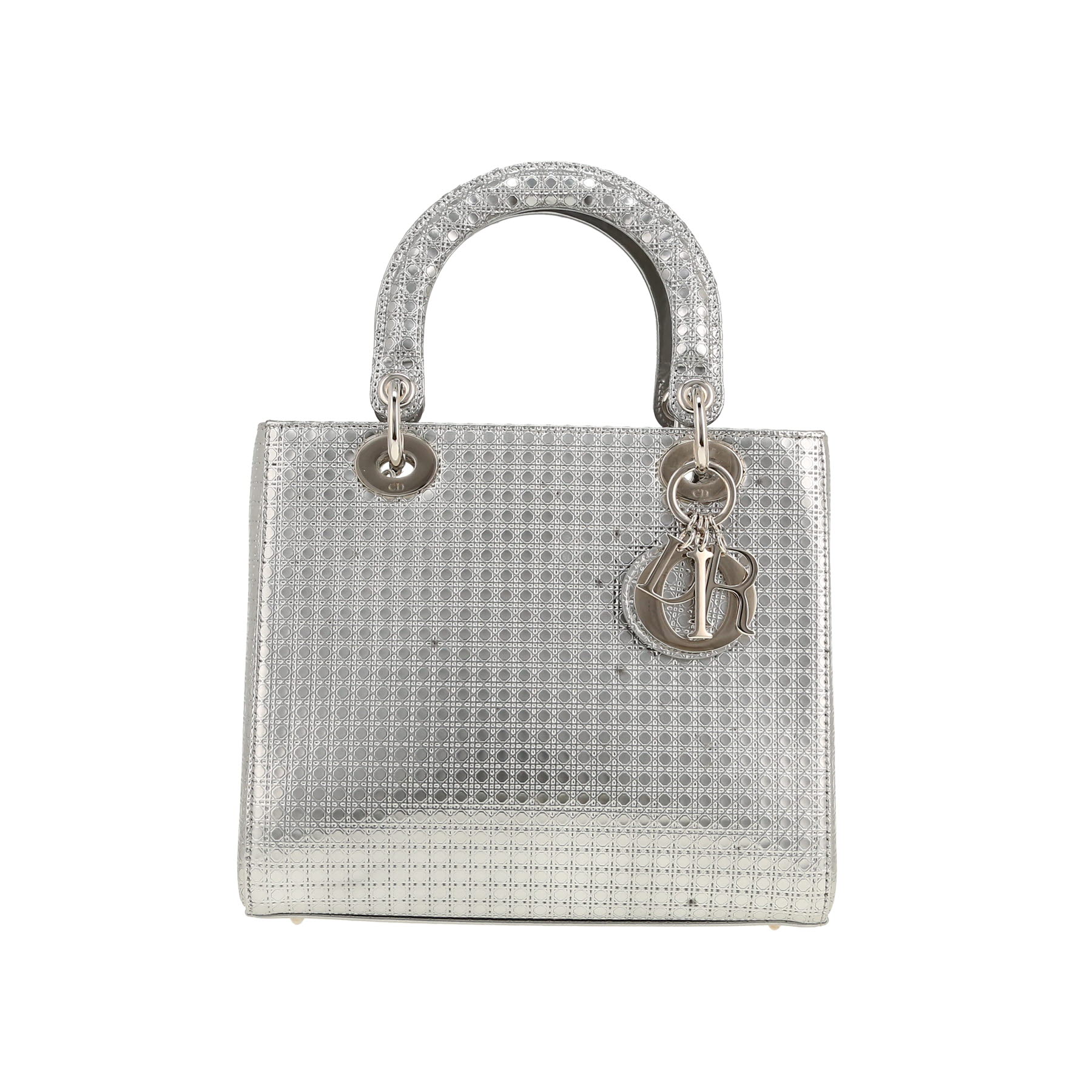 Dior Lady Dior handbag in silver patent leather1:1High-quality replica