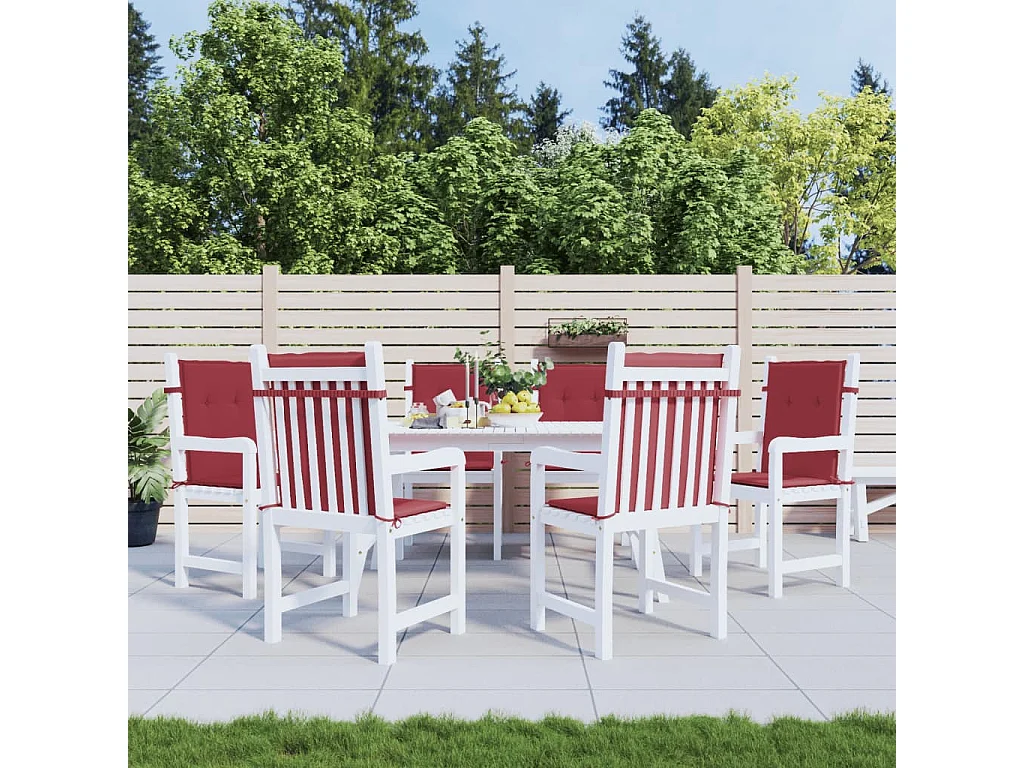 Coussins de chaise de jardin à dossier bas lot de 6