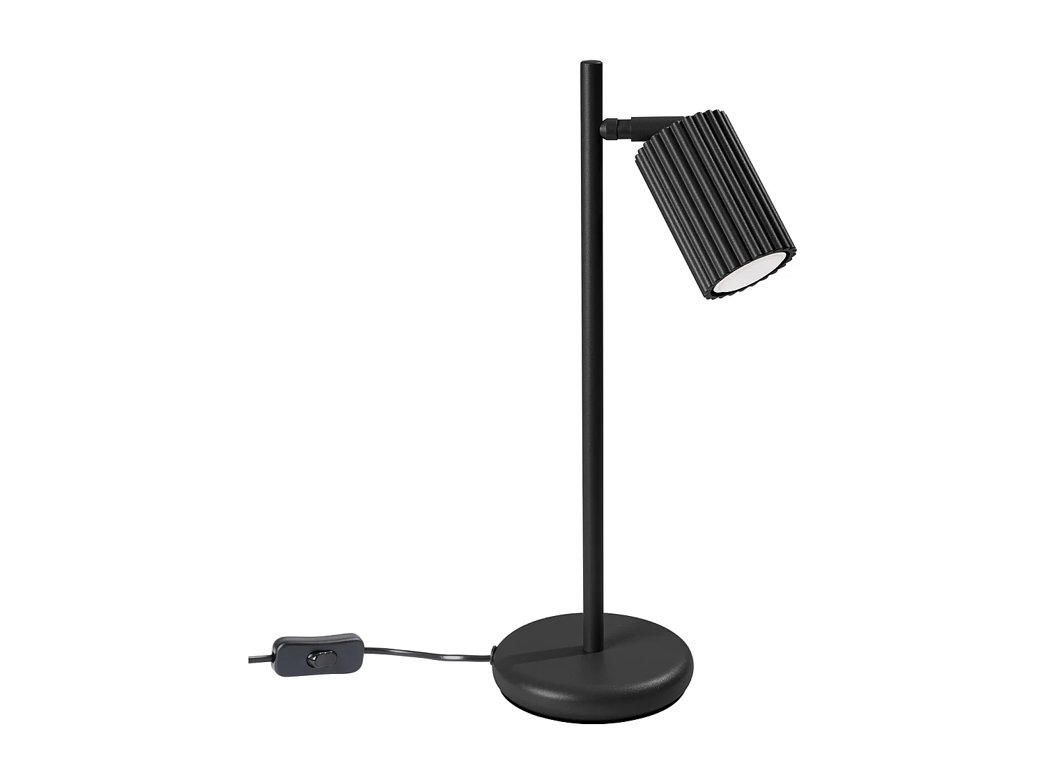 Lampe De Bureau Karbon Minimaliste En Aluminium - 1 Sources Lumineuses - L.14,5 X H.43 Cm - Noir