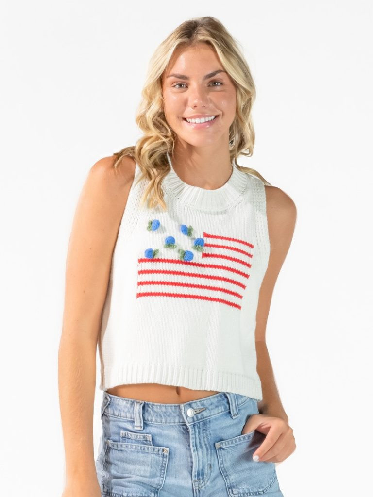 0126-TOP-TANK-FLWR-FLAG - Simply Southern Outlet
