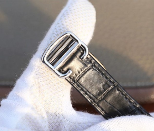 Replica Cartier Ballon Bleu de Cartier Tourbillon SS Full paved Diamonds Leather Strap - Top club