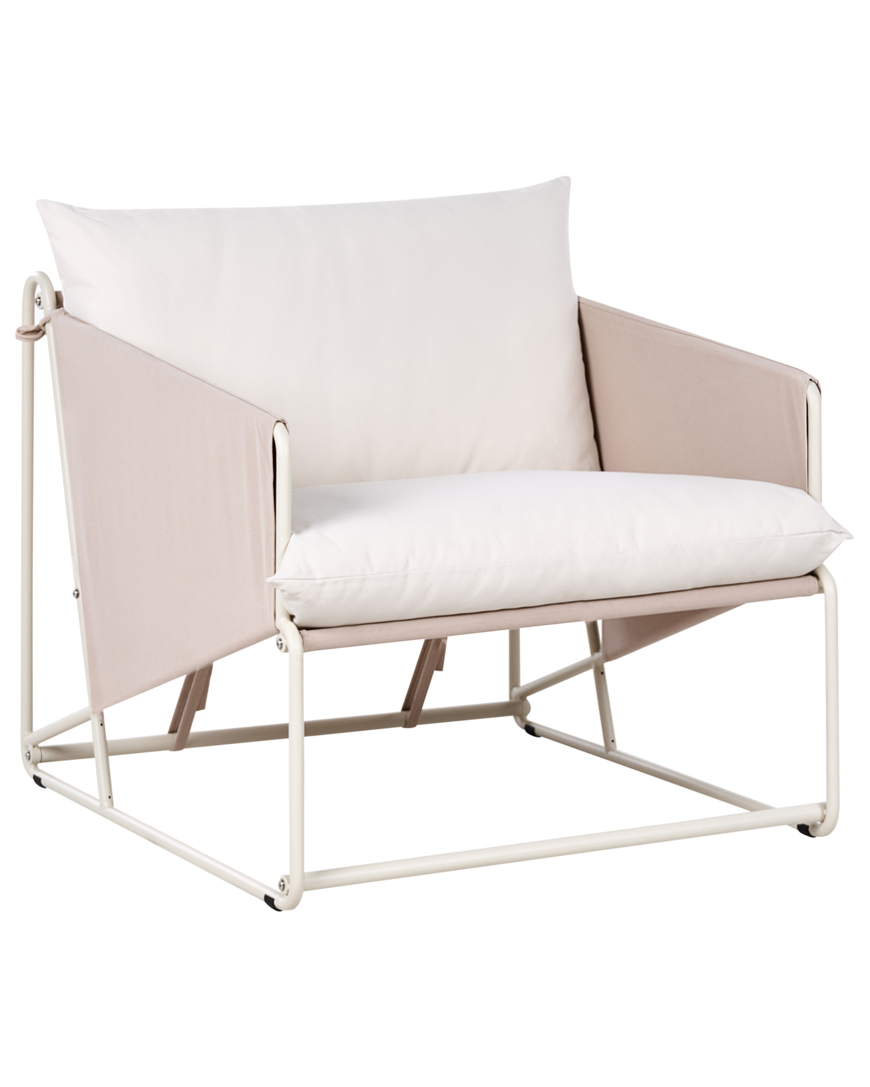 Garden Chair with Cushion PONTE Metal Light Beige