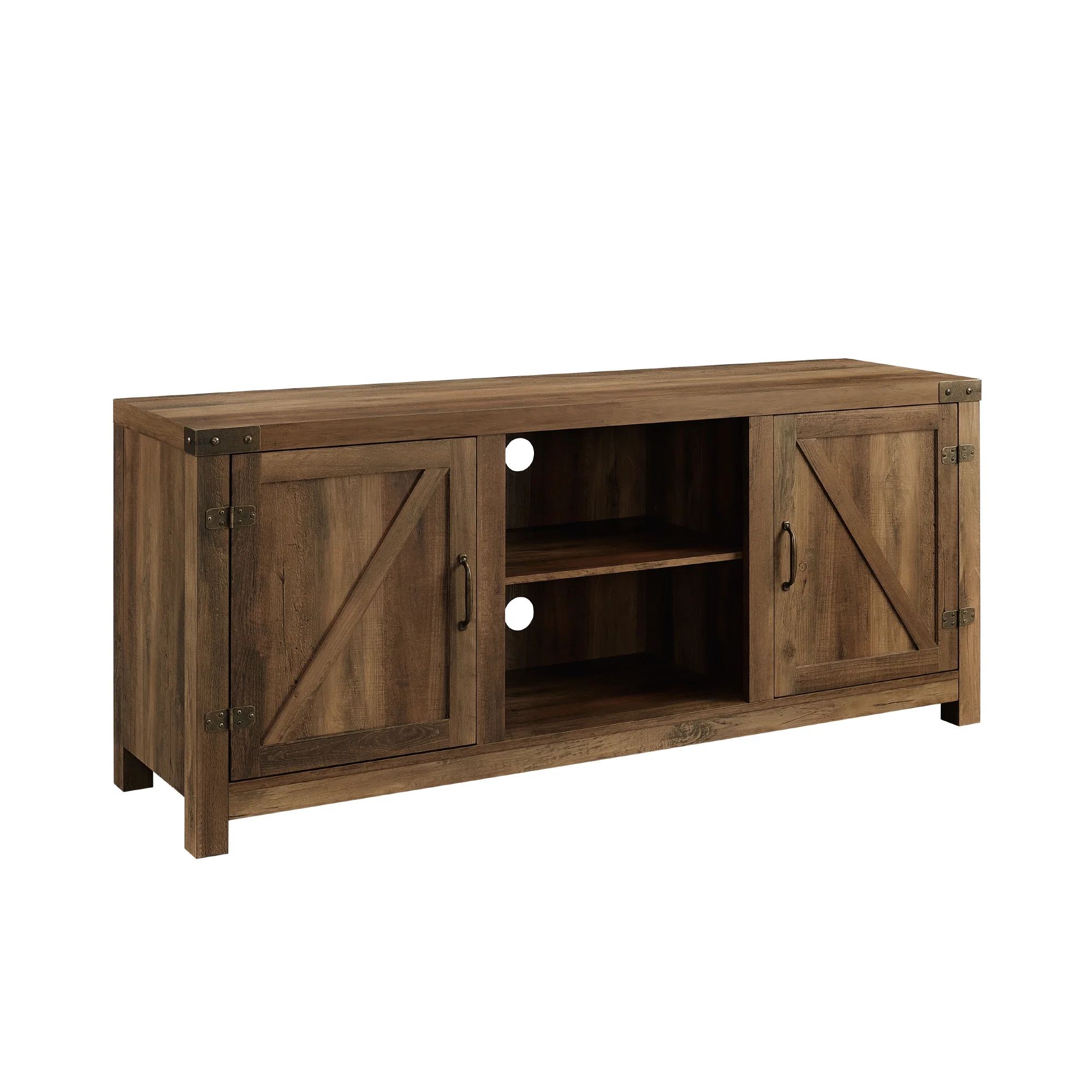 Walker Edison Modern Farmhouse Barn Door TV Stand for TVs up to 65", Grey Wash - Image 136