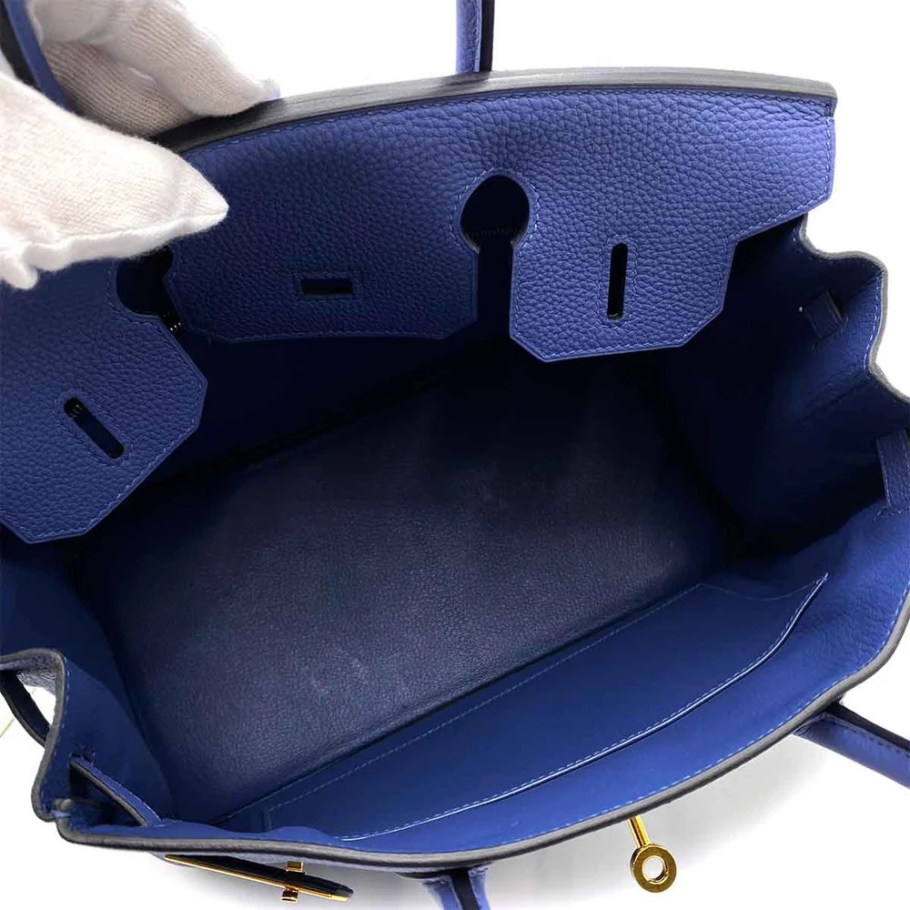 Hermes Birkin 30 Togo Blue Electric D Engraved Handbag1:1High-quality replica