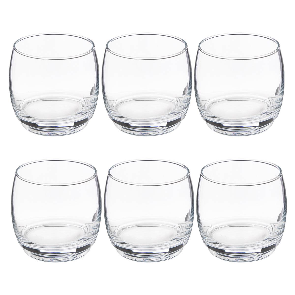 Set of 6 low tumblers "Empil'Eau" 320 ml, Transparent
