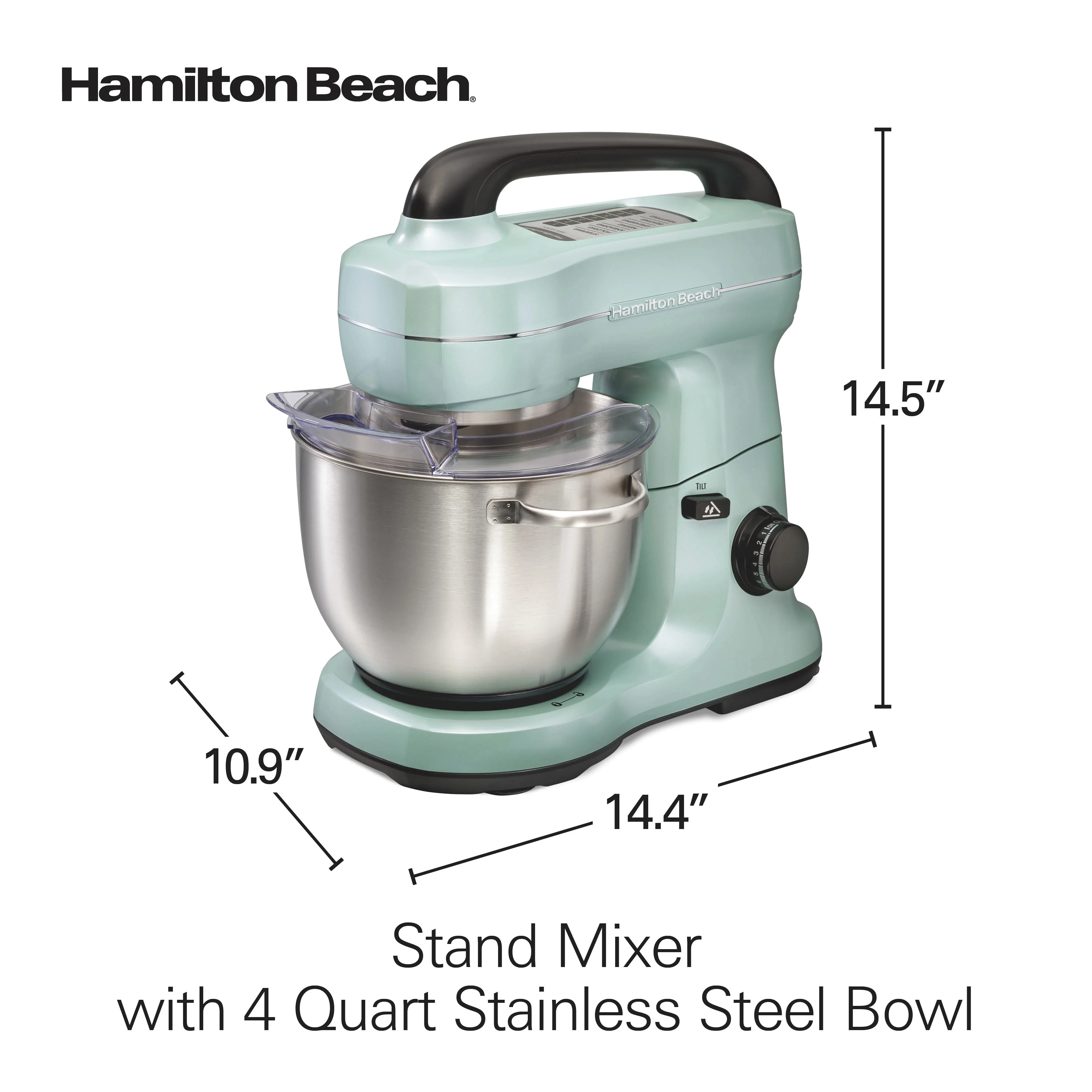 Hamilton Beach 4 Quart Stand Mixer for Kitchen, 7 Speeds, Tilt-Head, Dough Hook, Whisk & Flat Beater, Black - Image 46