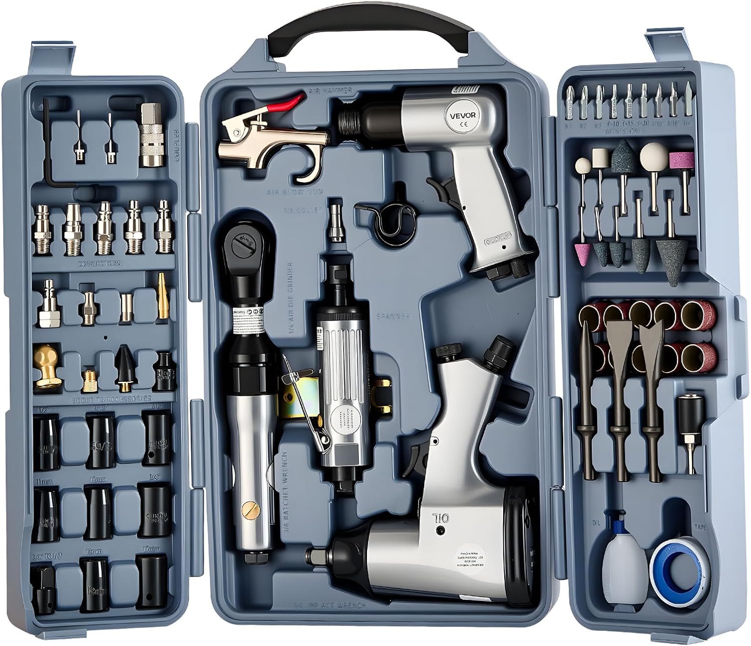 VEVOR 71 Pieces Pro Air Tool and Accessories Kit - 1/2