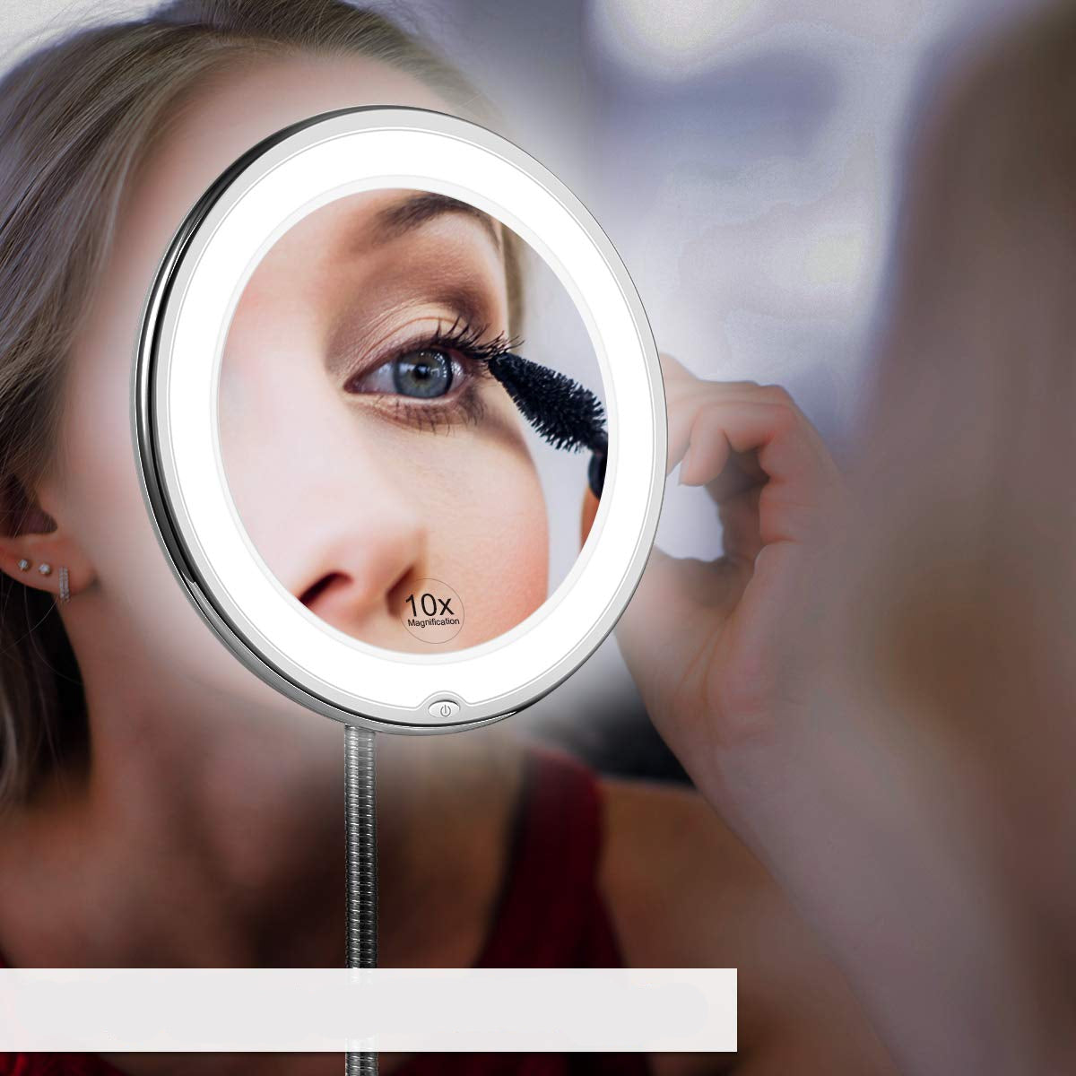 LED Make-Up Spiegel met 10x Vergroting en Flexibele Zwanenhals – Ideaal voor Kaptafel en Schoonheidsroutine
