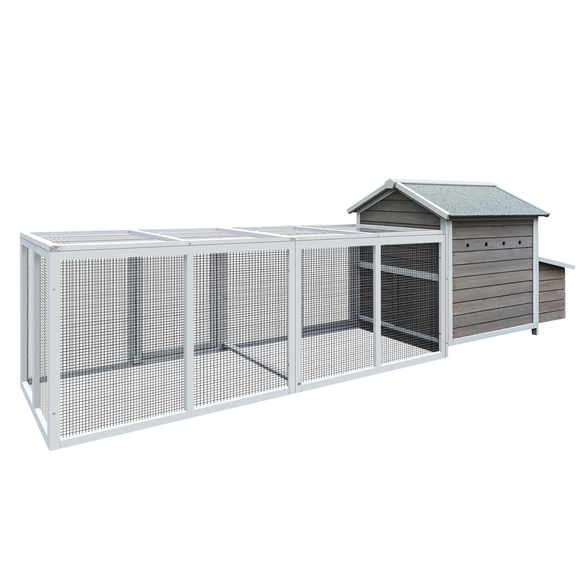 Pefilos 55" 2 Story Rabbit Hutch with Ramp, Tray, Wood Bunny Cage Poultry Chicken Coops, Beige - Image 30