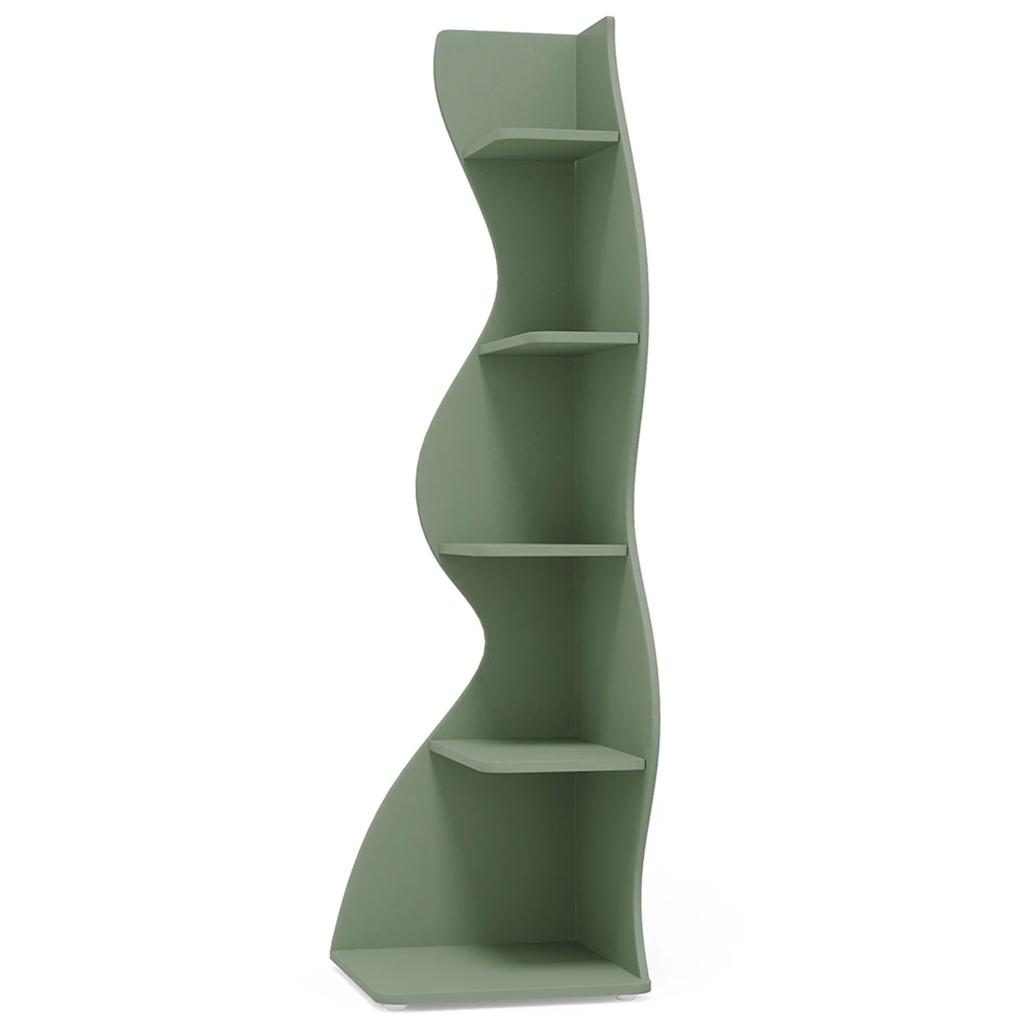 Finihen 5-Tier Corner Bookcase, Wood Bookshelf Storage Organizer, 70" Tall Display Standing Shelf Unit for Bedroom, Living Room, Green - Image 6