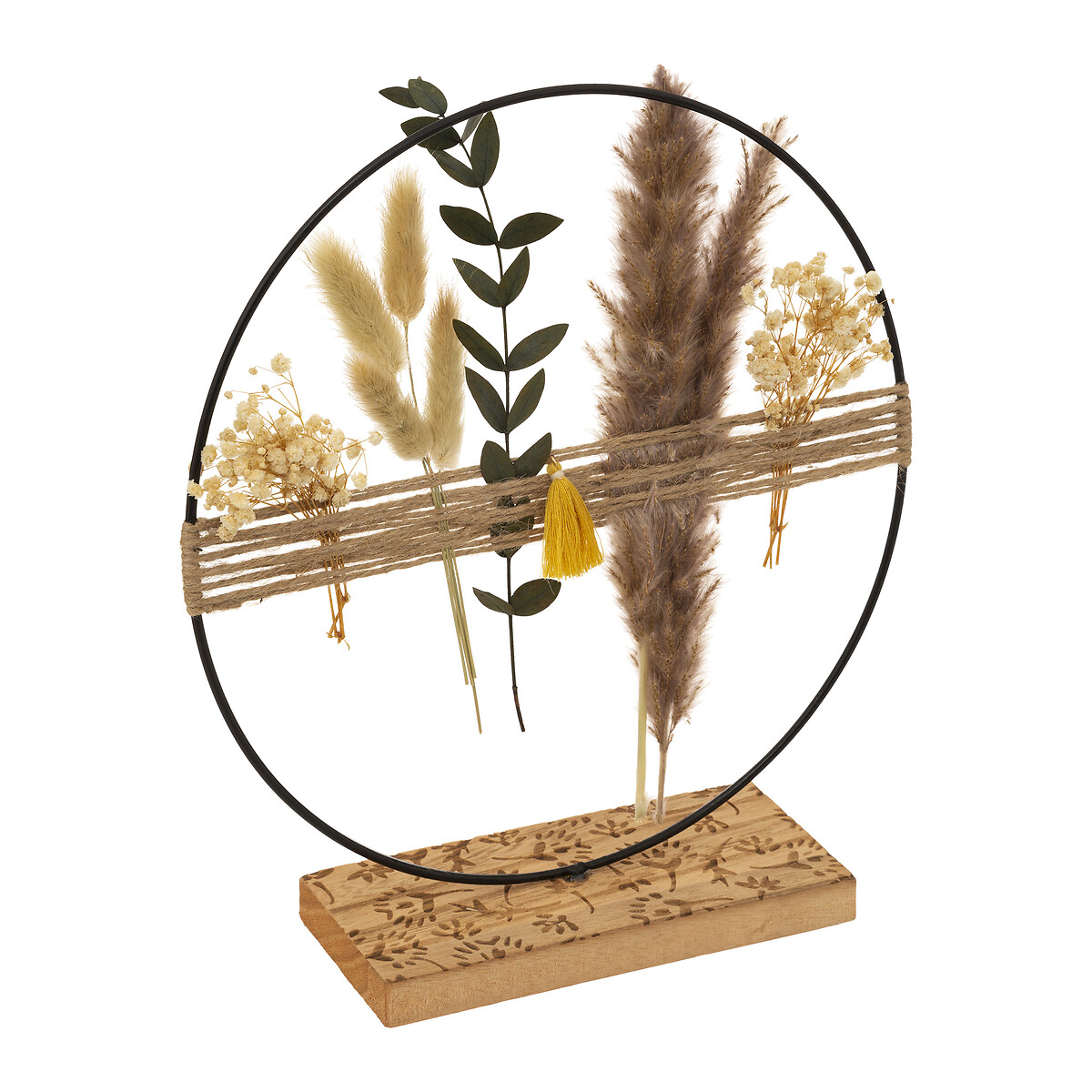 Table decoration "Lour", metal cane Black, H.32 cm