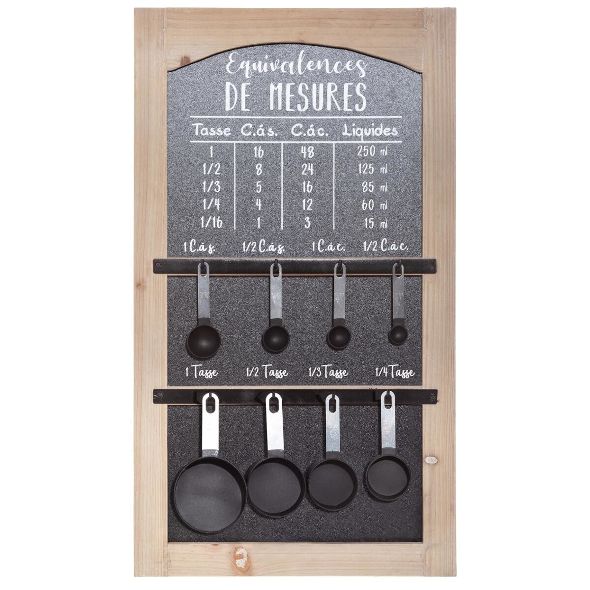 Kitchen measurement chart "Malia" Black, 40x70 cm