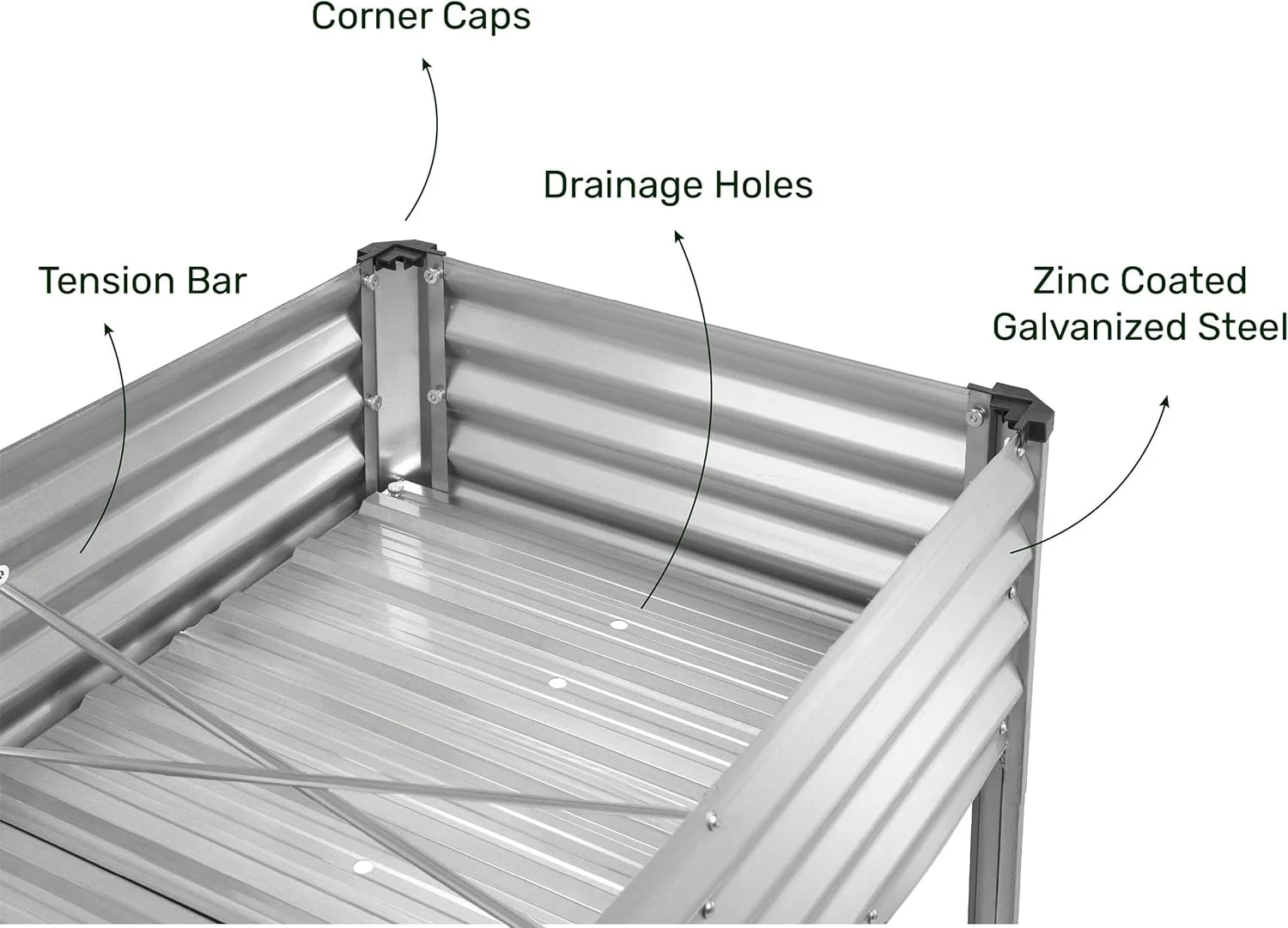 Galvanized Raised Garden Beds Outdoor with Legs // 48��24��31in Elevated Planter Box for Vegetables, Flowers (Silver) // Large Metal Garden Bed for Backyard Patio Gardening - Image 5