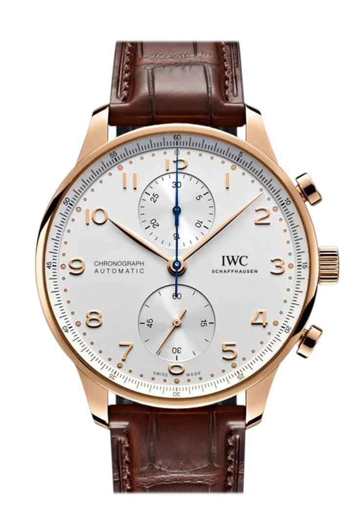 IWC Portugieser Chronograph Automatic White Dial 18kt Rose Gold Men's Watch IW371611(1:1 replica) - Top club