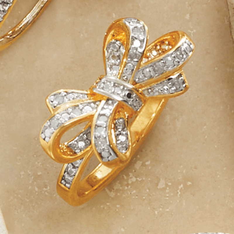 Diamond Fancy Bow Ring - MIDNIGHT VELVET CATALOG