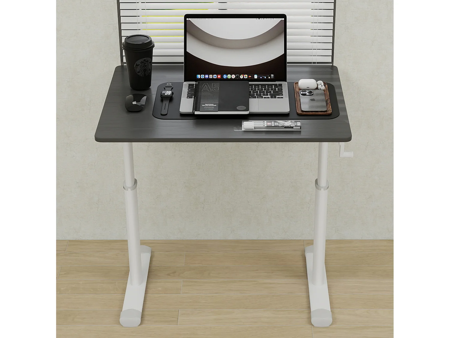 Bureau réglable en hauteur pour enfants et adultes - Gris et blanc 80x60 cm
