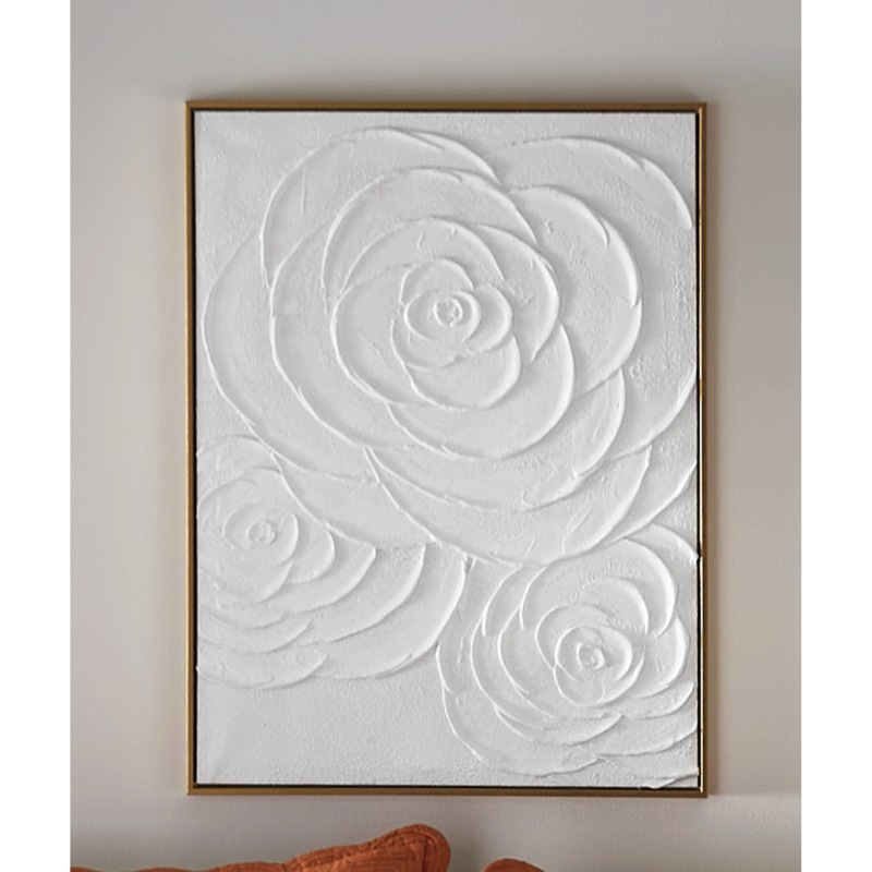Framed Textured Floral Canvas - MIDNIGHT VELVET CATALOG