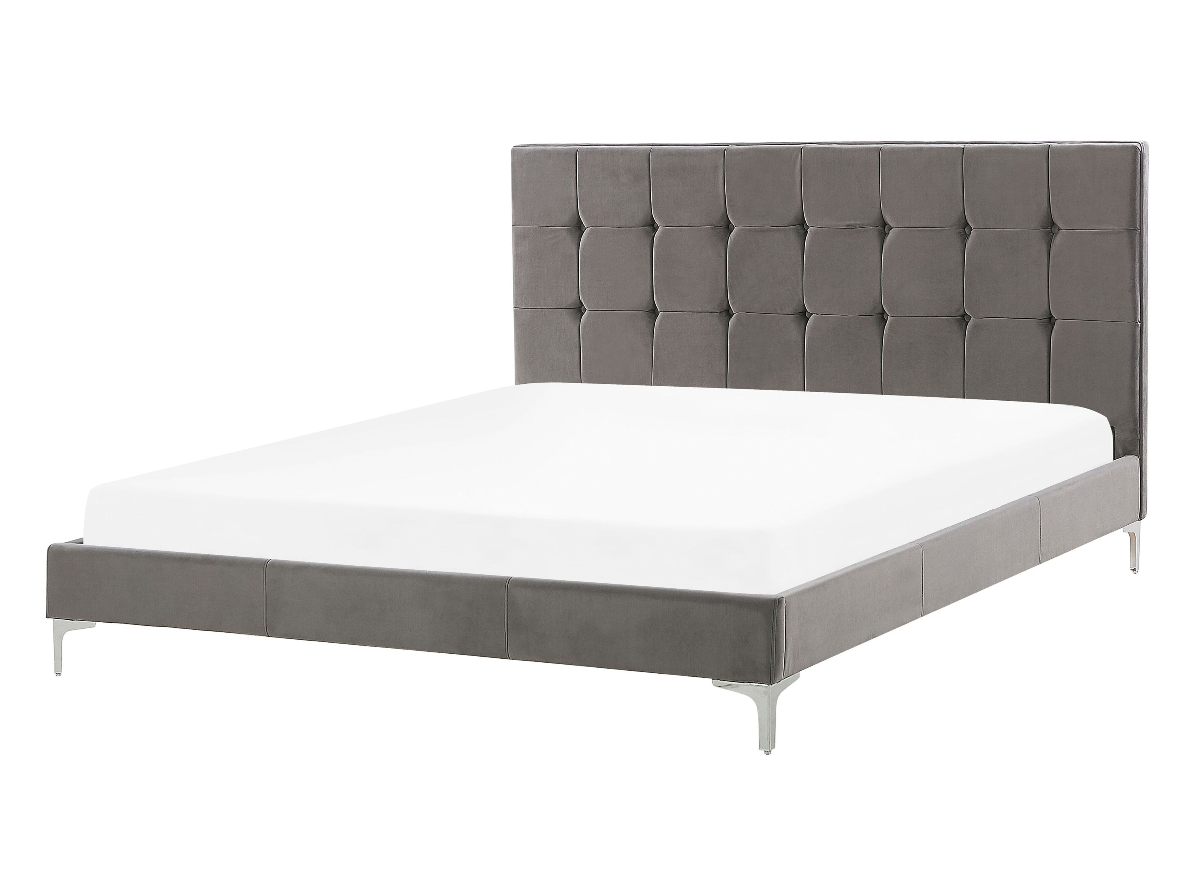 Bed Velvet AMBERT 140 x 200 cm (EU Double) Grey